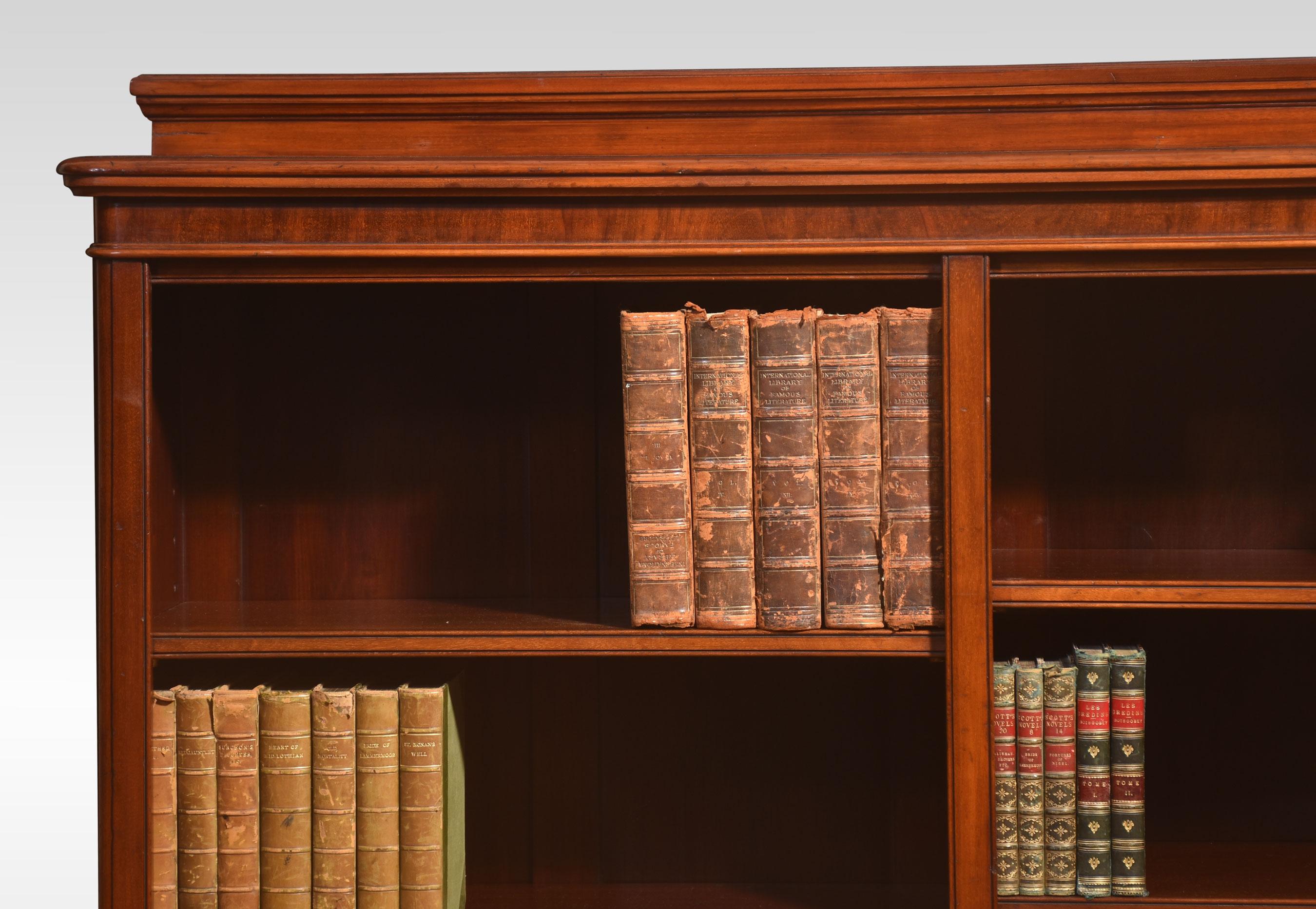 19th century mahogany open bookcase 1