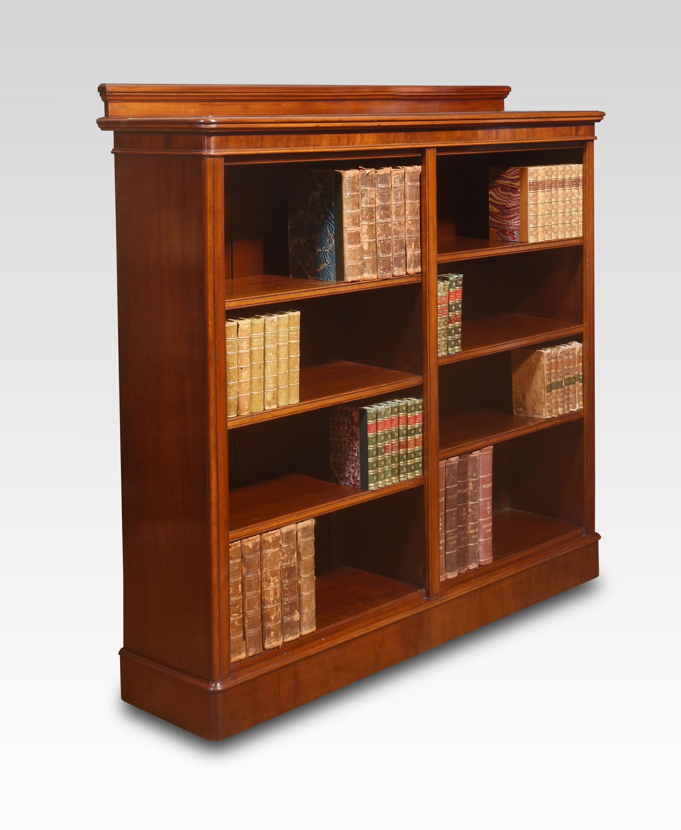 19th century mahogany open bookcase 2