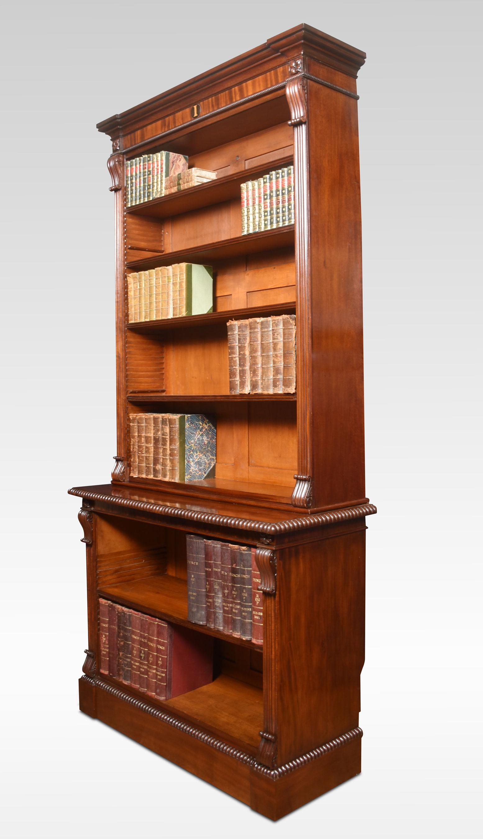 19th Century Mahogany Open Bookcase For Sale 4