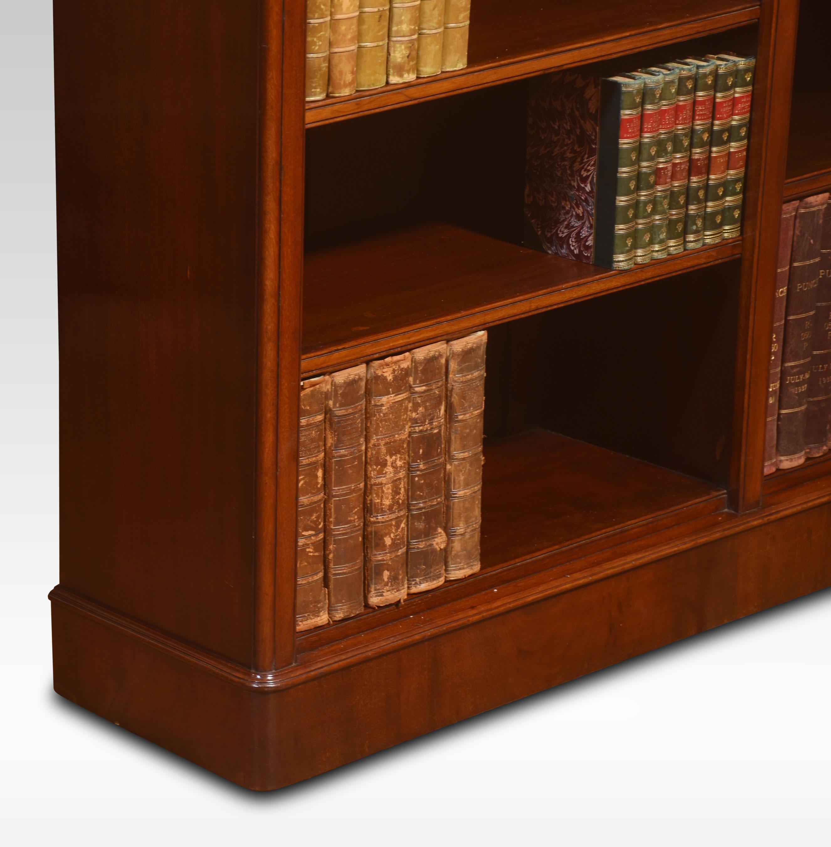 19th century mahogany open bookcase 3