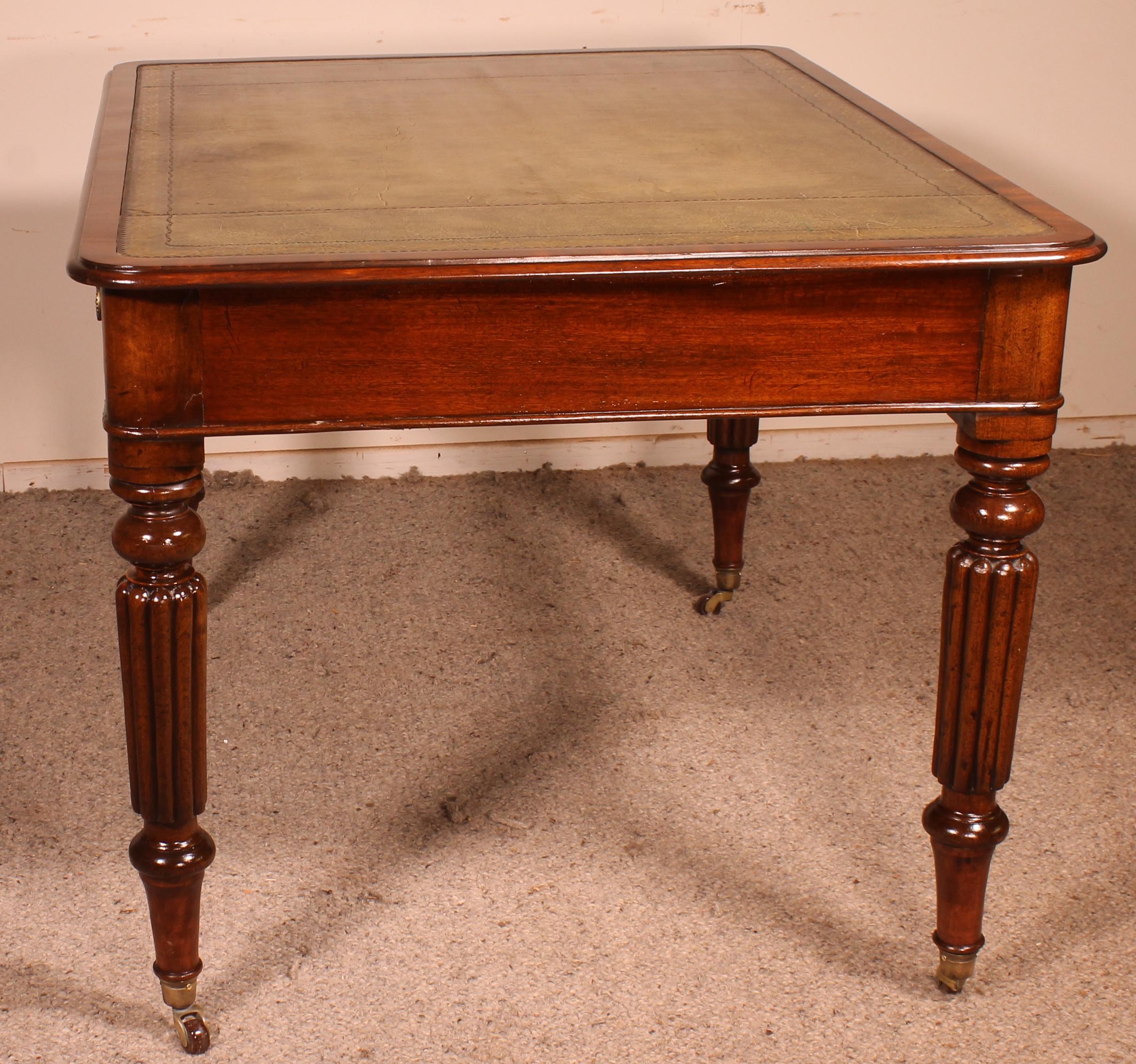 19th Century, Mahogany Partner Desk from England For Sale 4