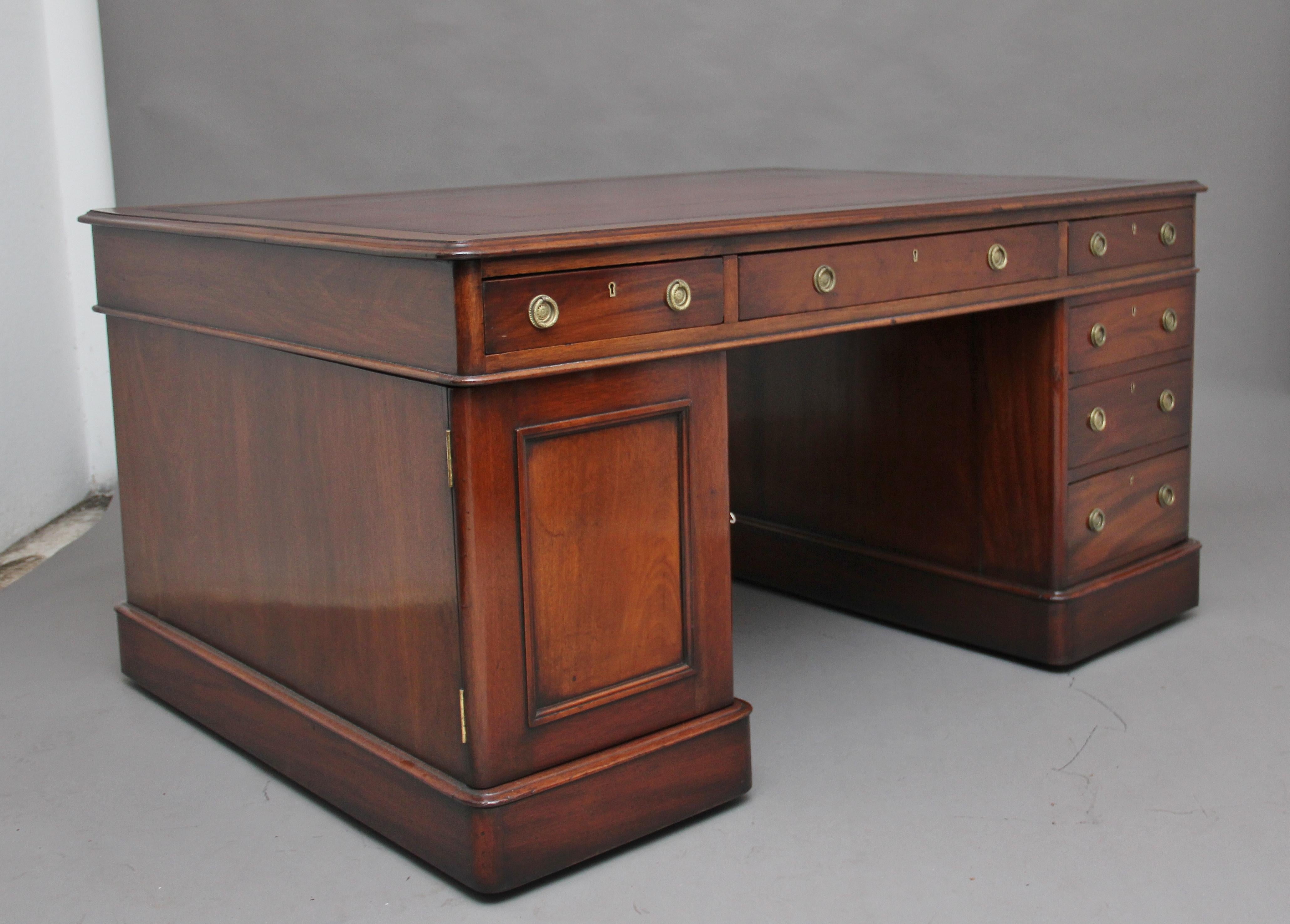 19th Century Mahogany Partners Desk 6
