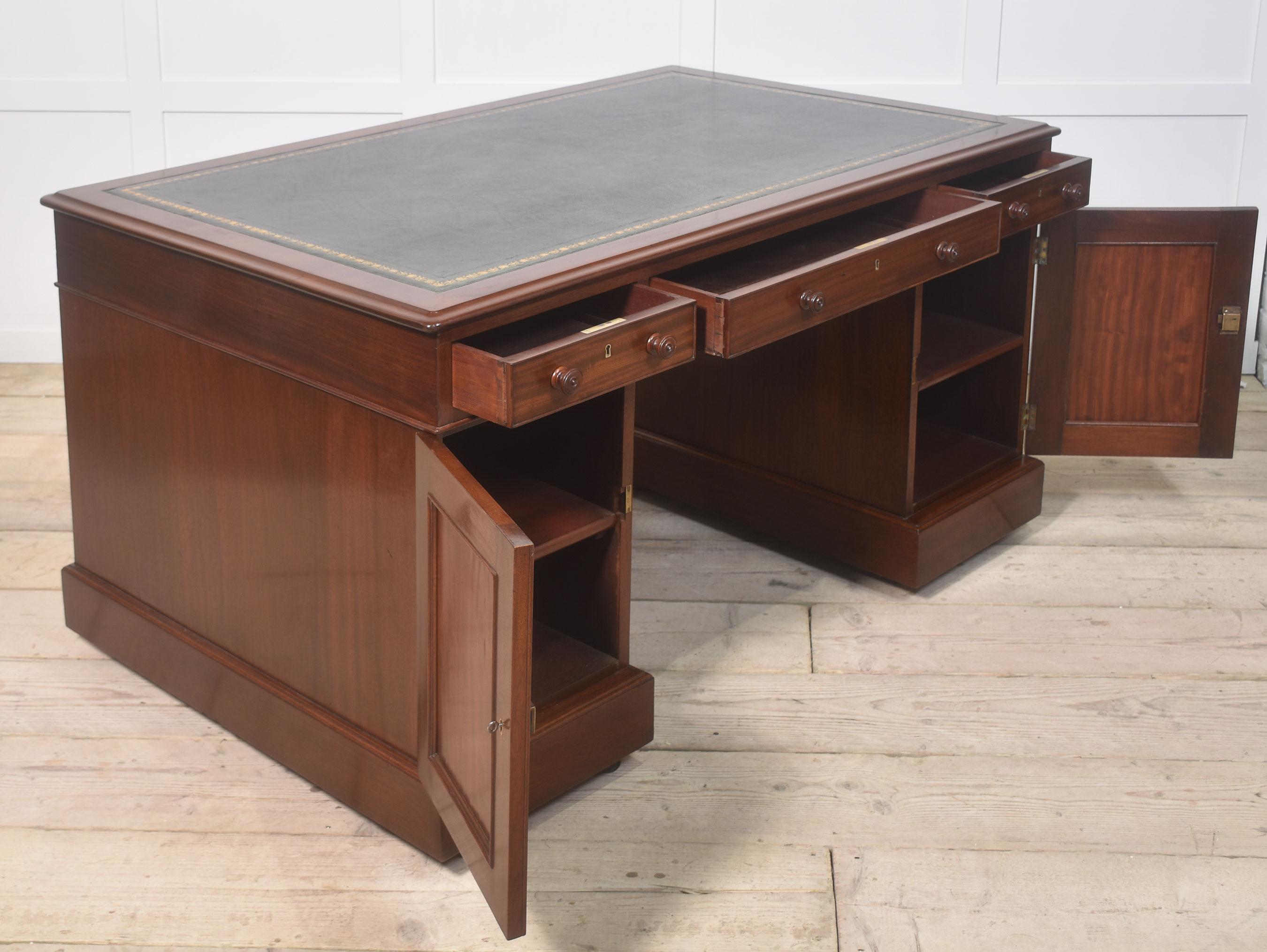19th century mahogany partners desk 7