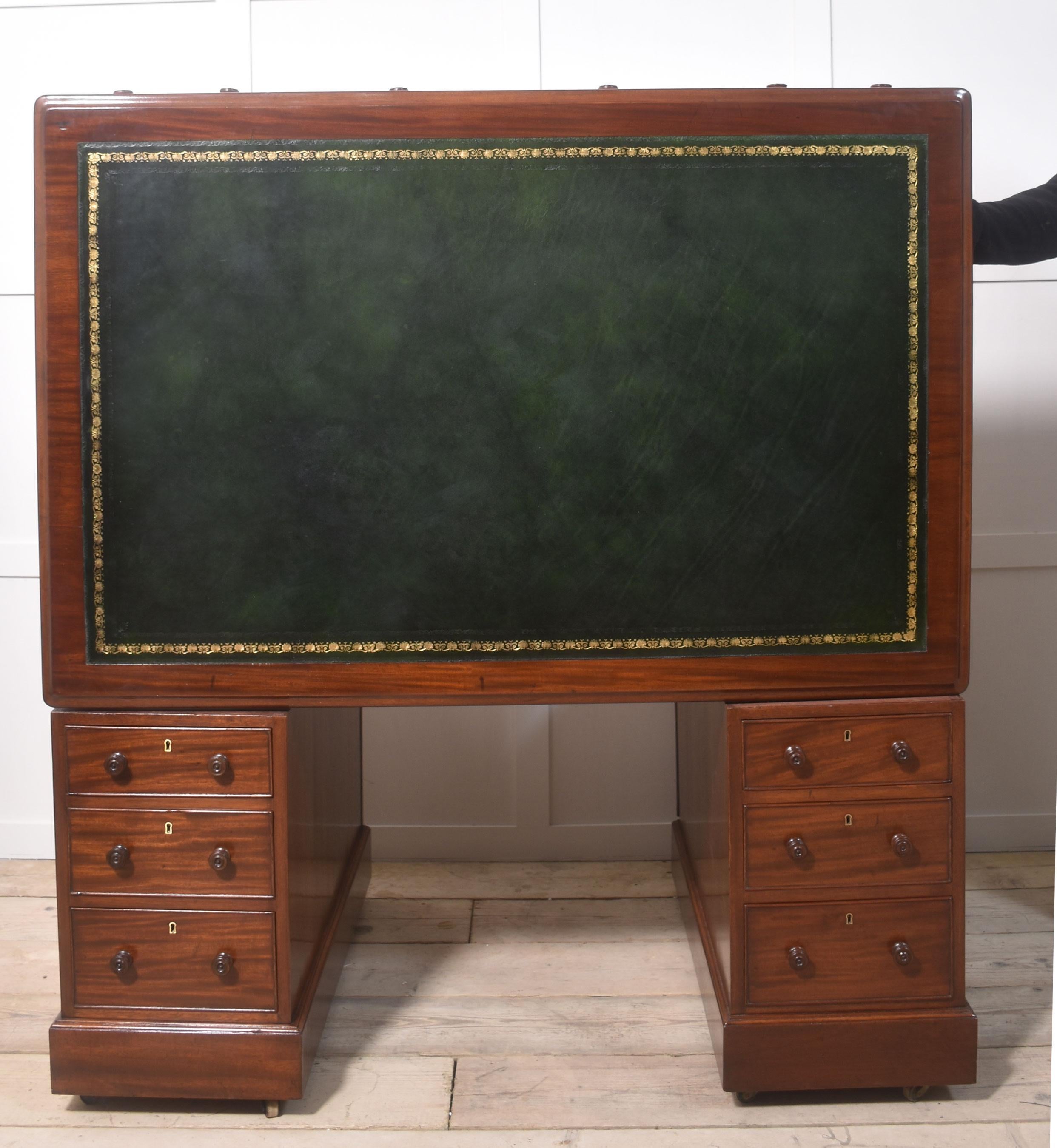 19th century mahogany partners desk 8
