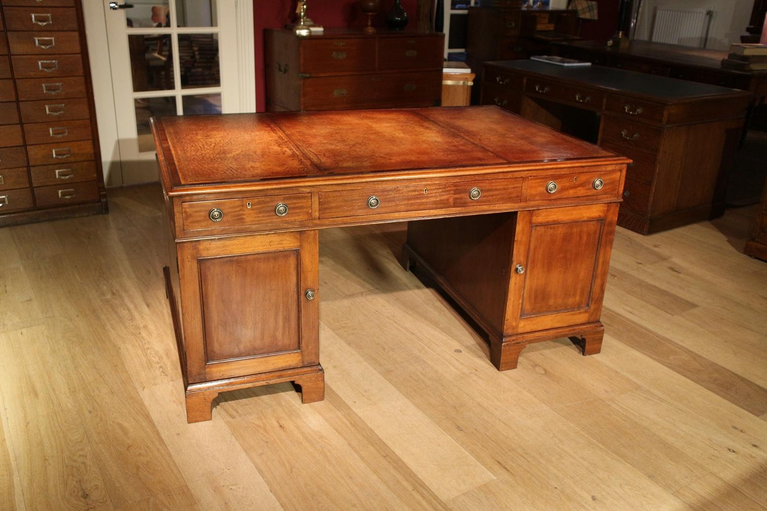19th Century Mahogany Partners Desk 4