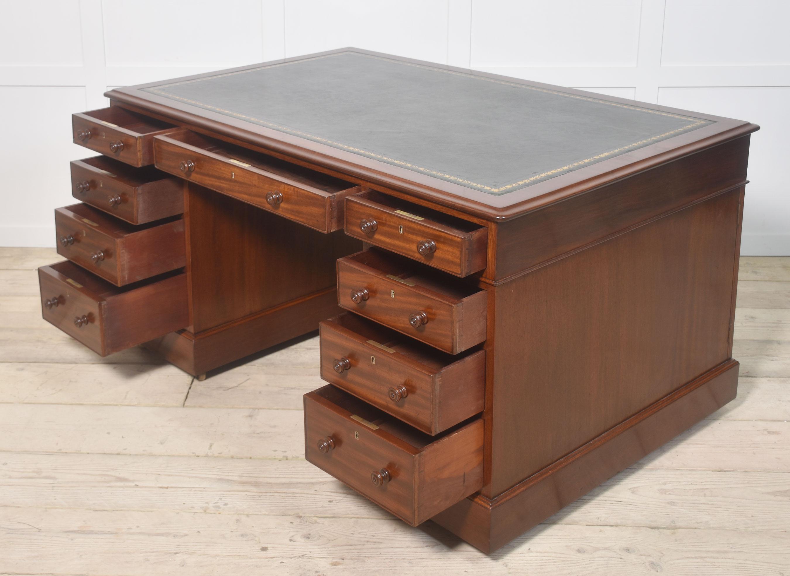 19th century mahogany partners desk 3