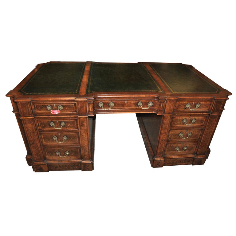 19th Century Mahogany Partners Desk For Sale At 1stdibs