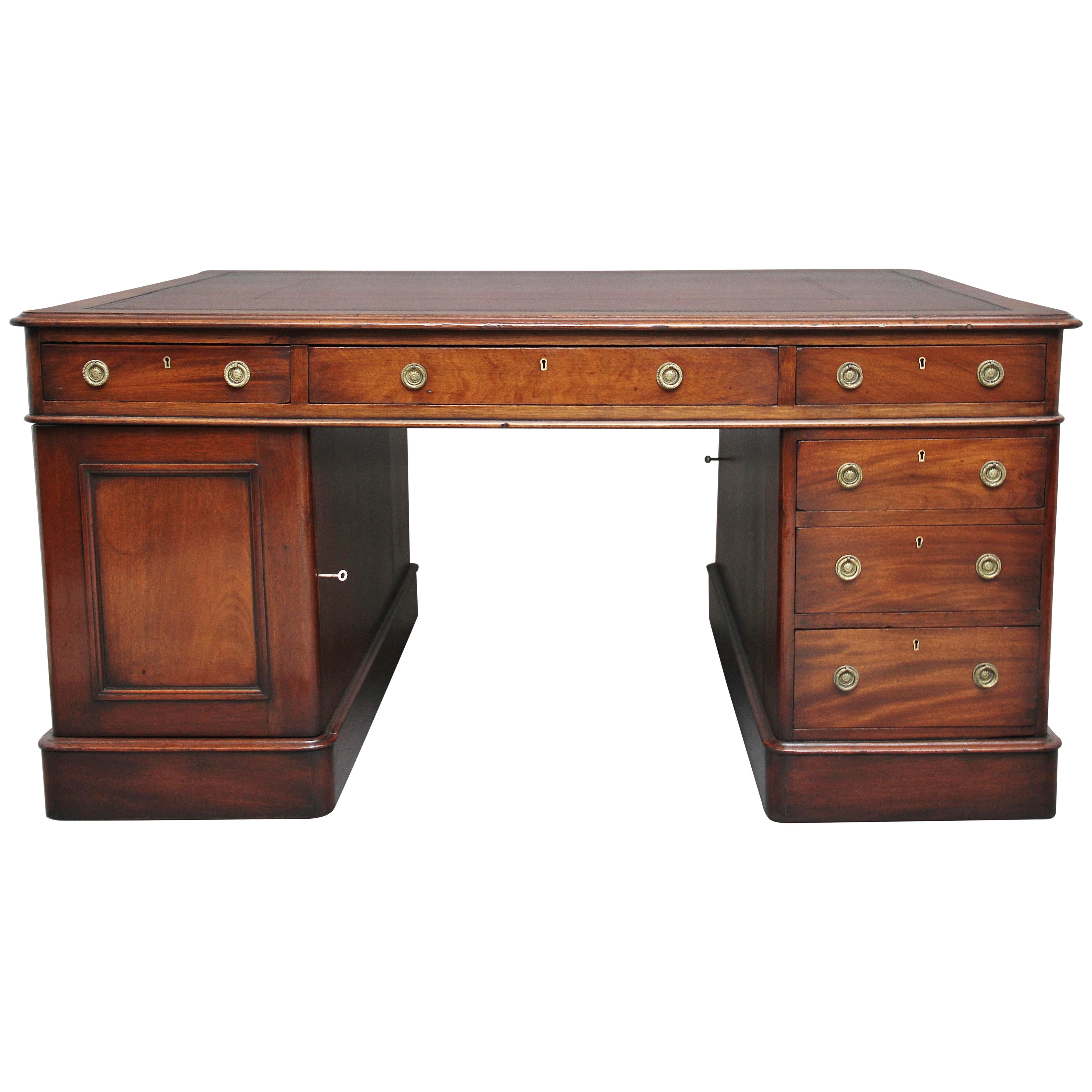 19th Century Mahogany Partners Desk