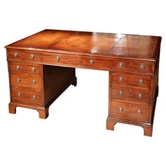 antique partner desk 19th Century Mahogany Partners Desk