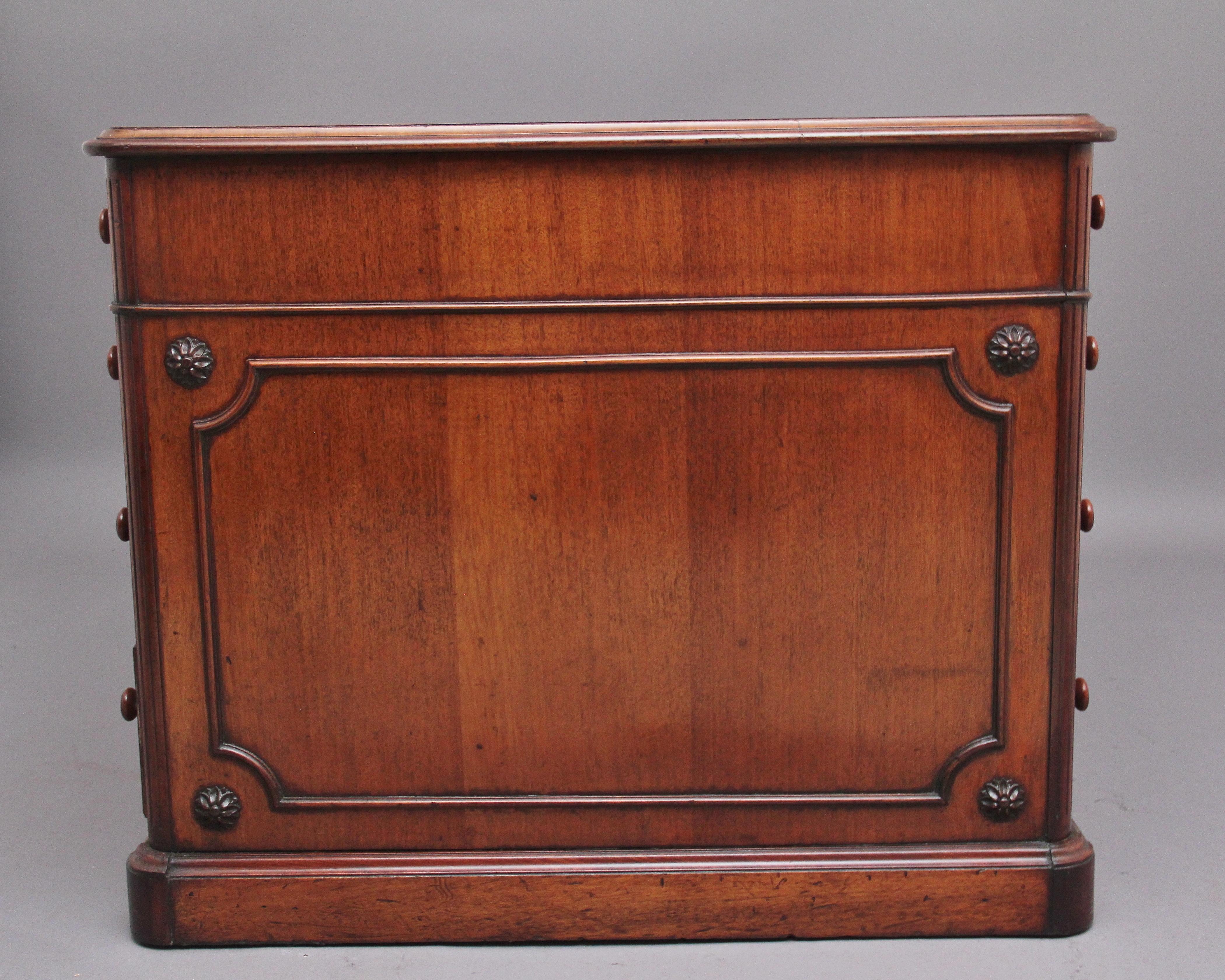 British 19th Century Mahogany Partners Desk Stamped Gillows