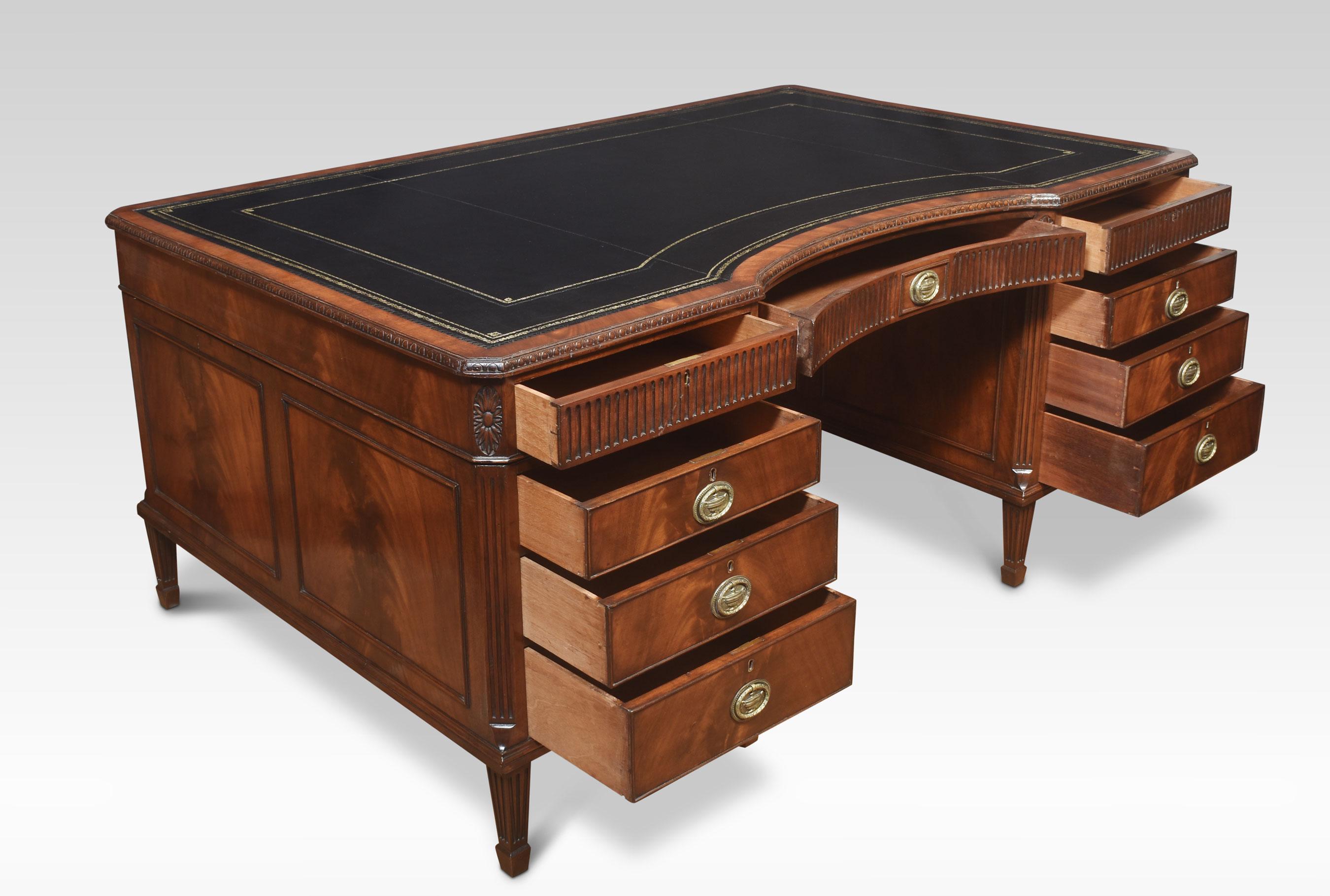 19th Century Mahogany Partners / Library Desk In Good Condition In Cheshire, GB