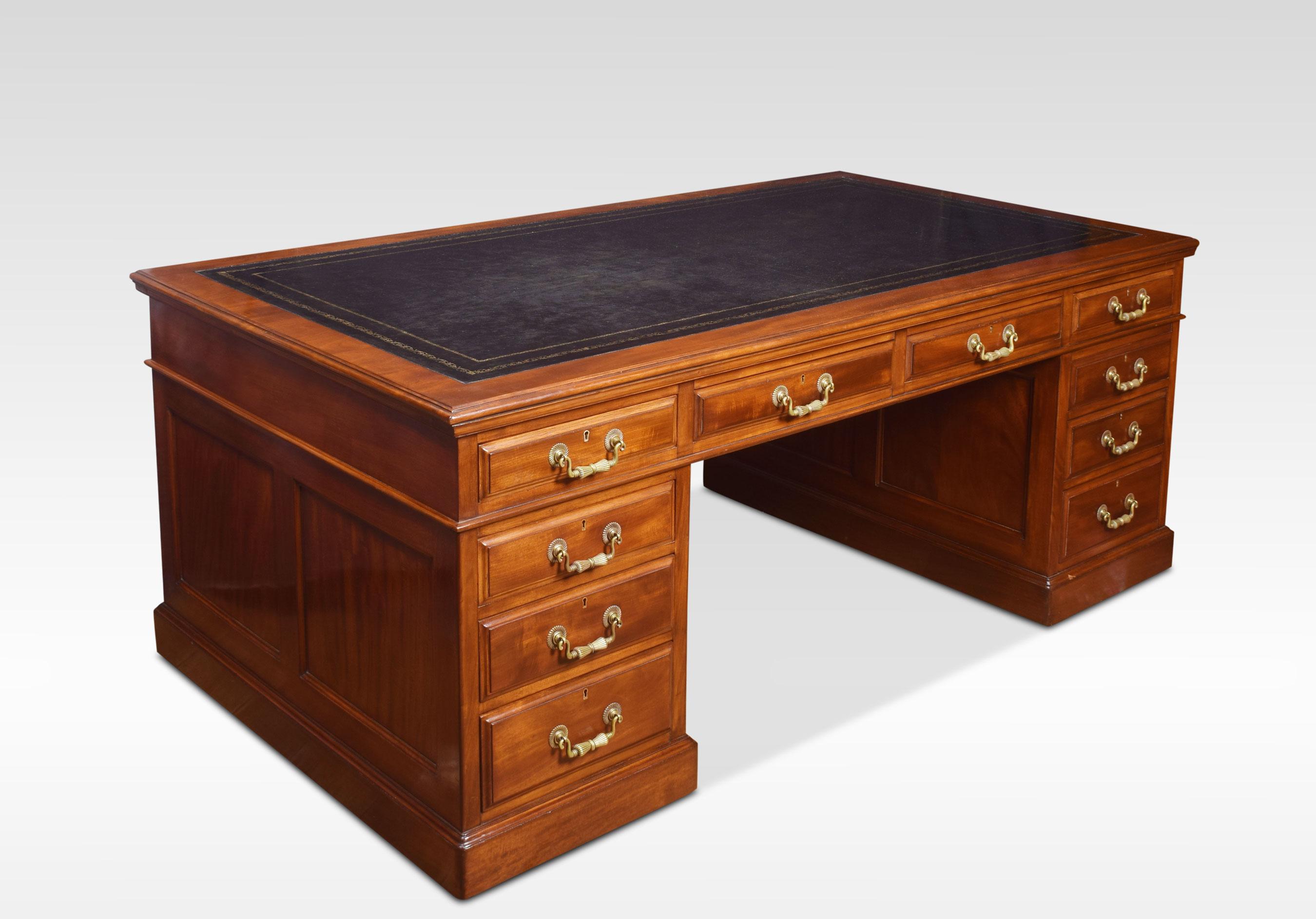 19th Century Mahogany Partners or Library Desk 5