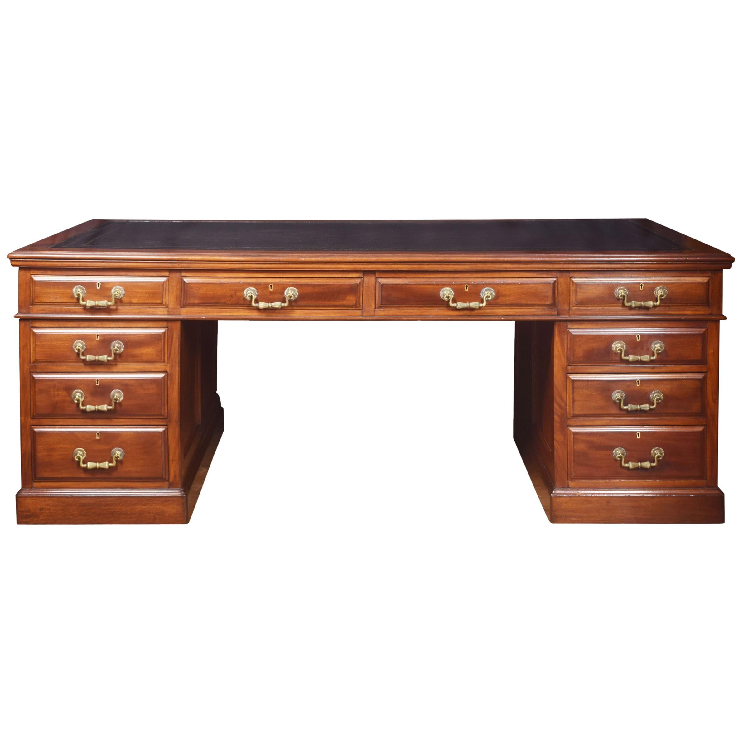 19th Century Mahogany Partners or Library Desk