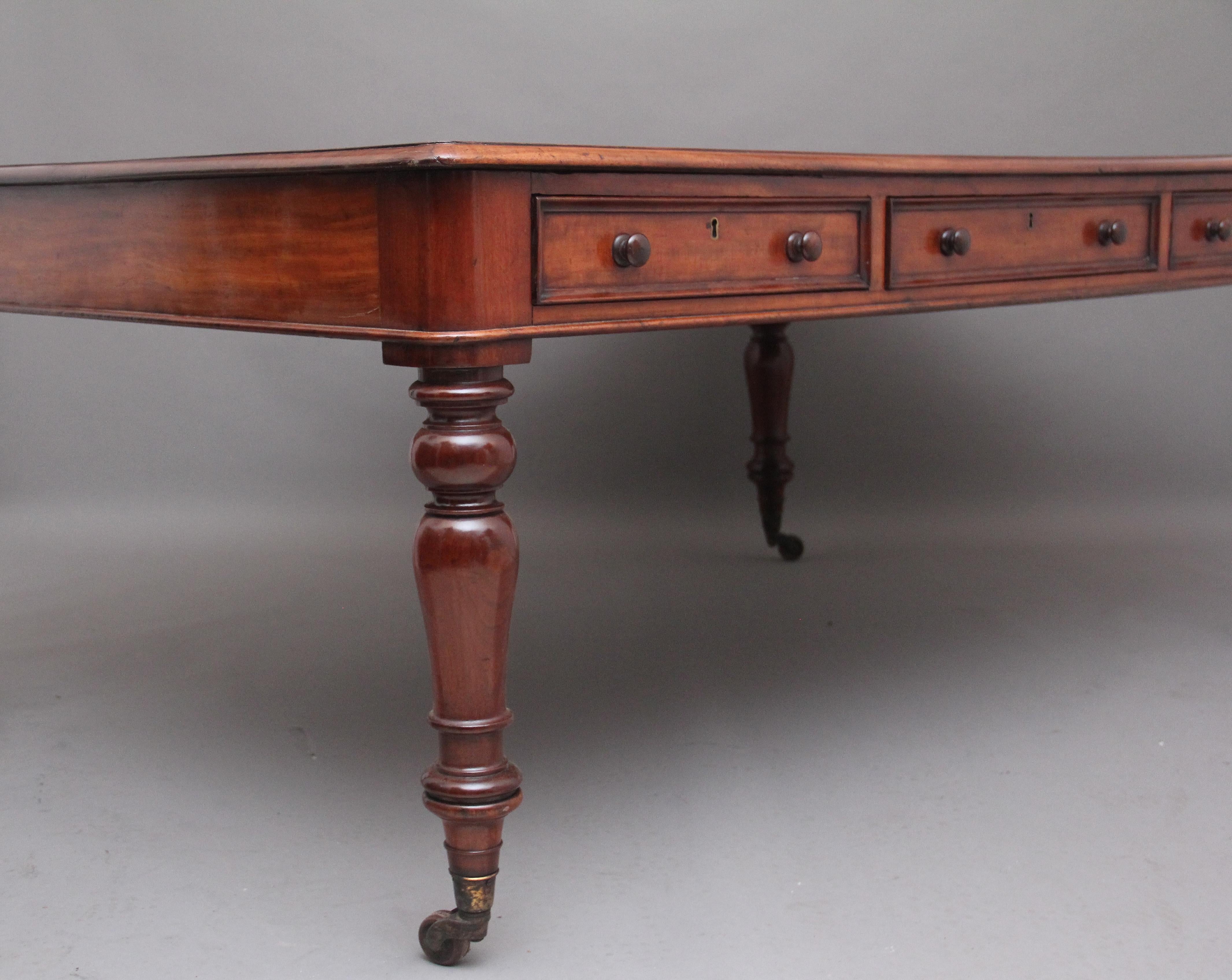 19th Century Mahogany Partners Writing Table 5