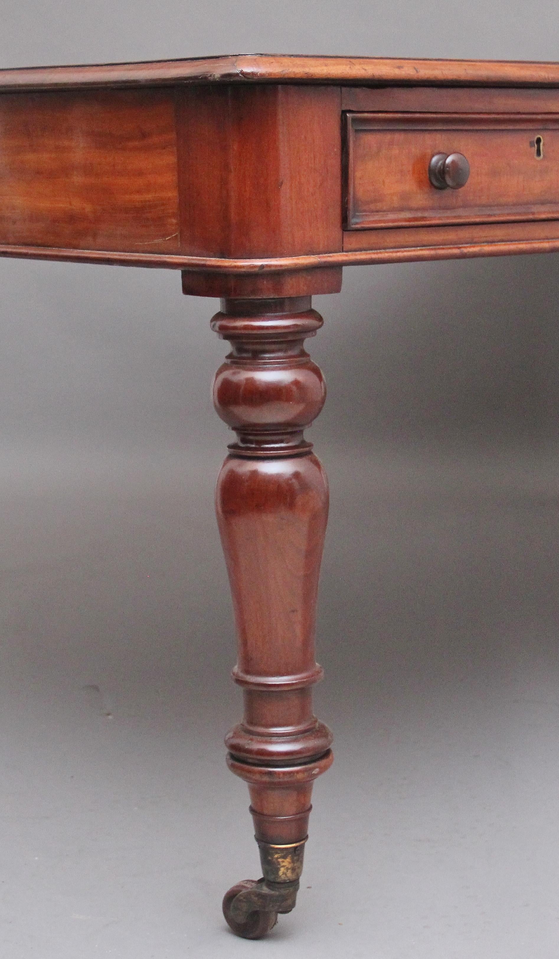 19th Century Mahogany Partners Writing Table 6