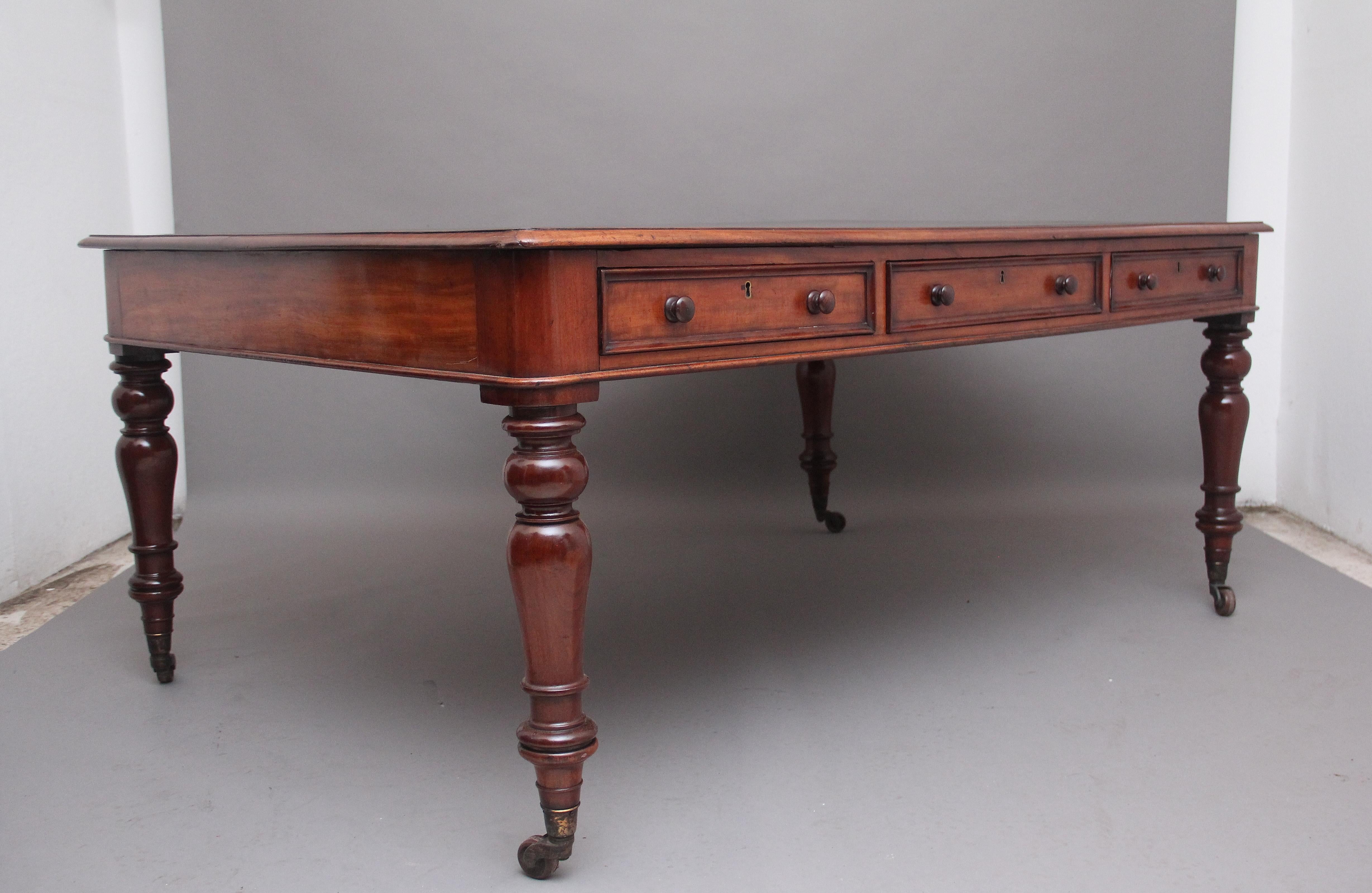 Early Victorian 19th Century Mahogany Partners Writing Table