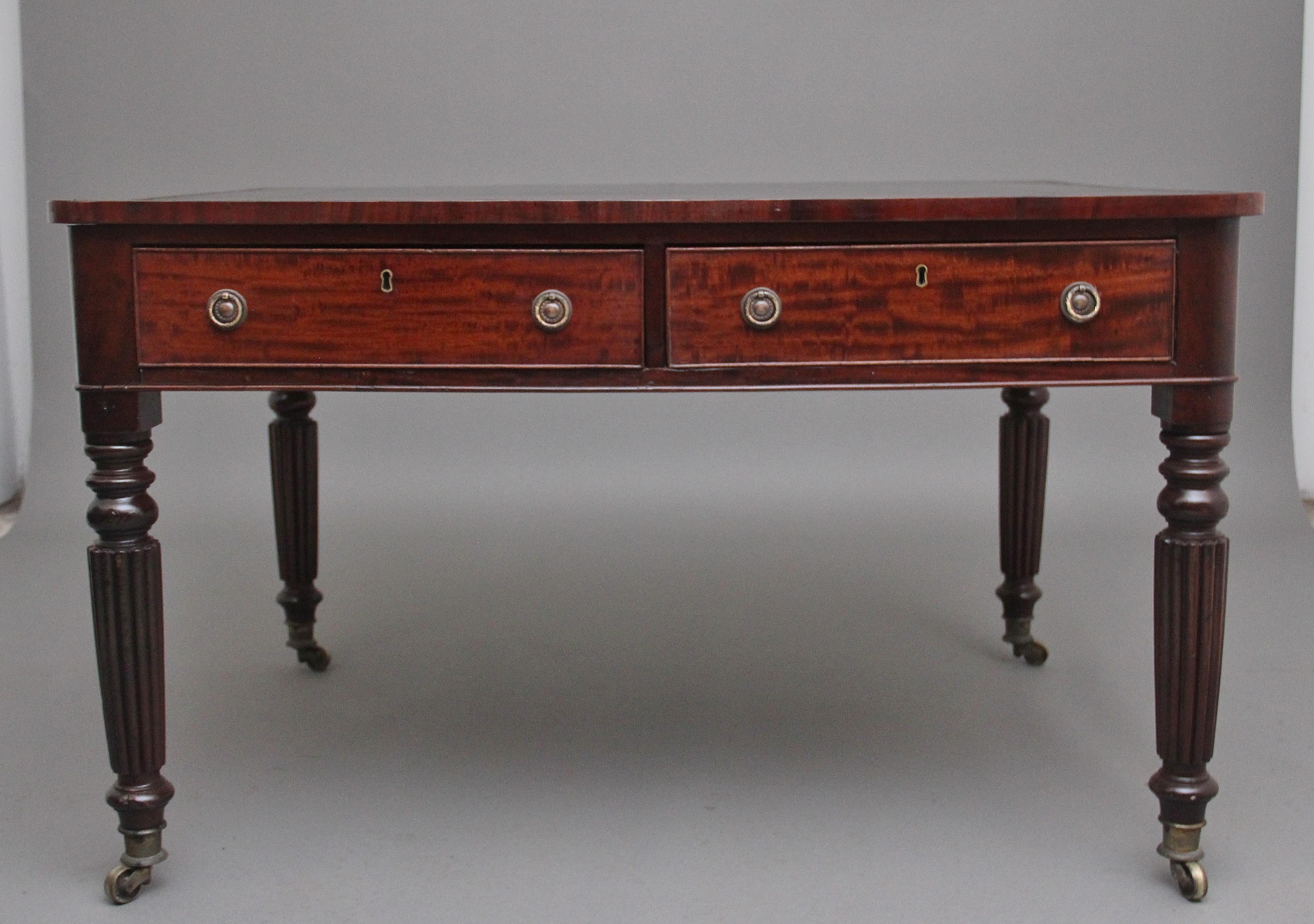 Early Victorian 19th Century Mahogany Partners Writing Table For Sale