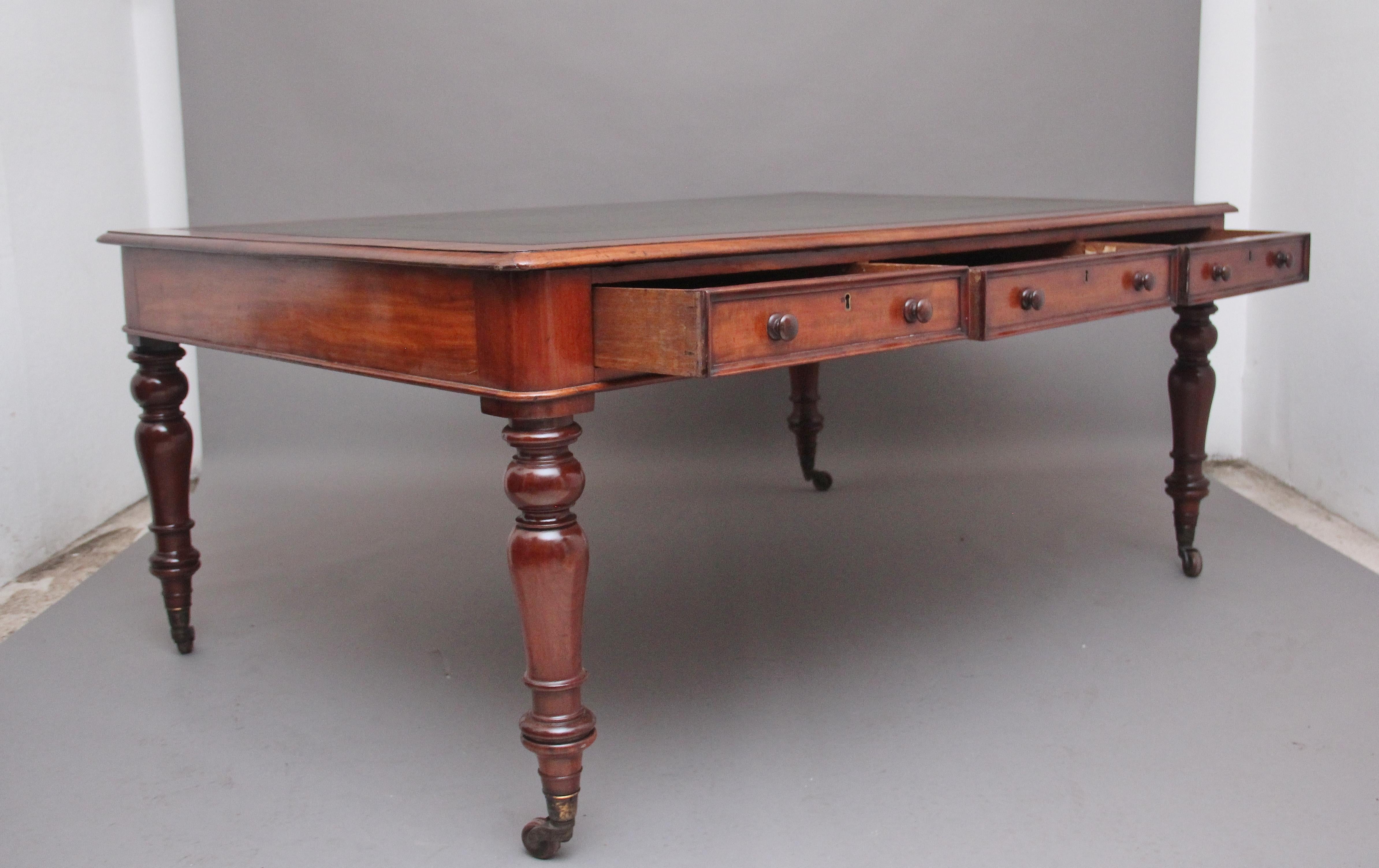British 19th Century Mahogany Partners Writing Table