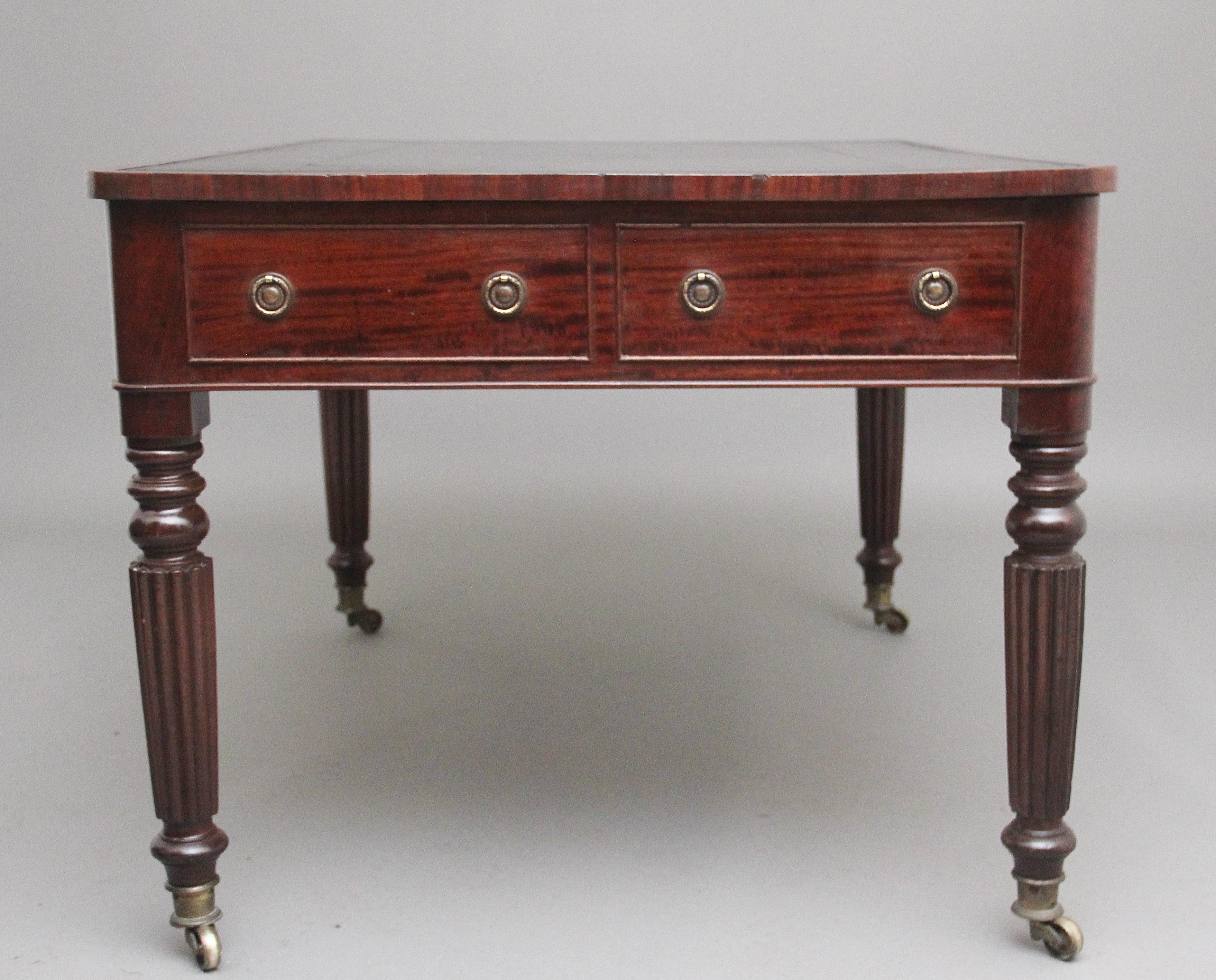 British 19th Century Mahogany Partners Writing Table For Sale