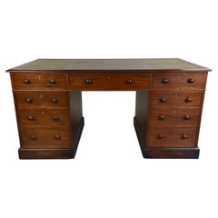19th century mahogany pedestal desk 