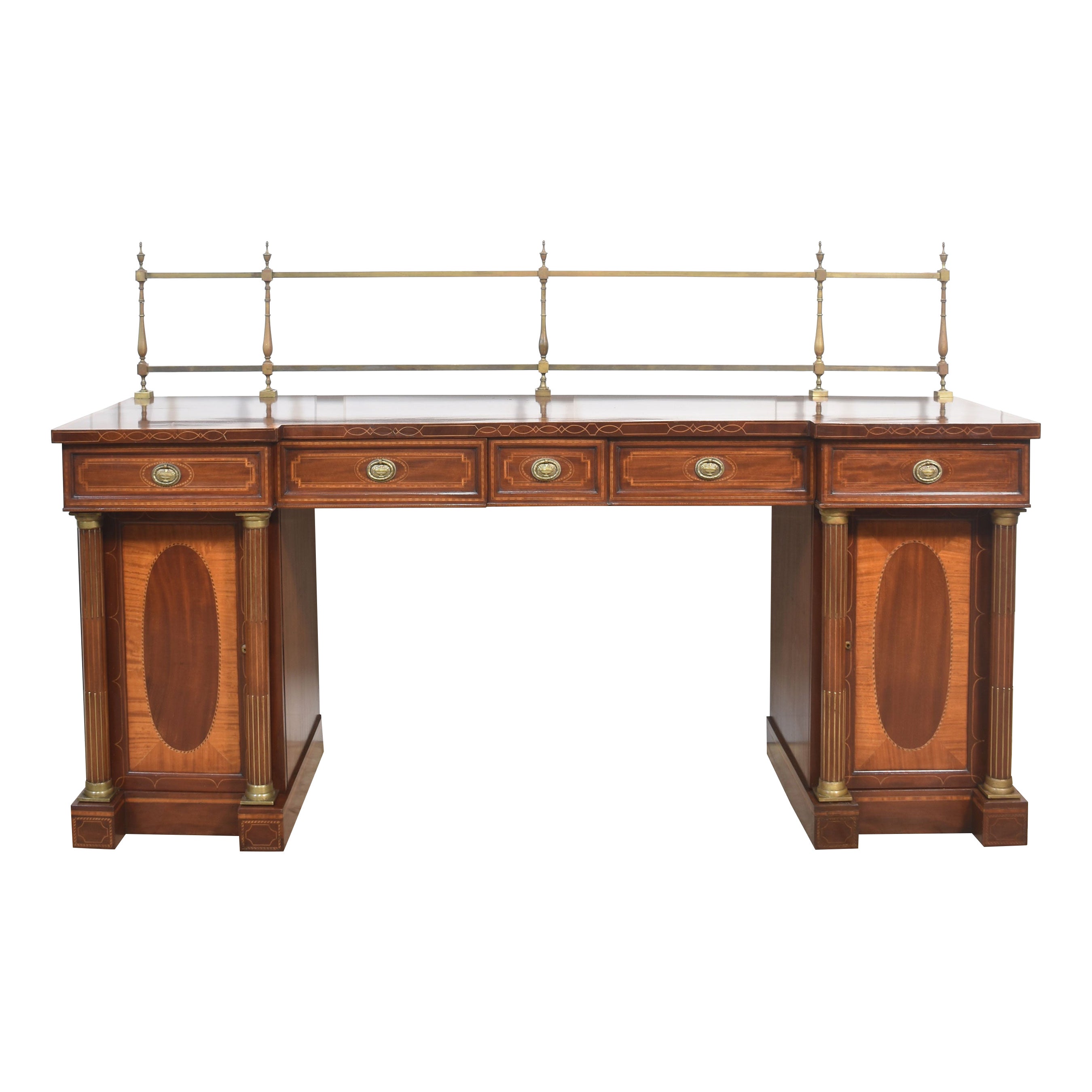 Buffet à piédestal en acajou marqueté du 19e siècle en vente