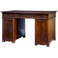 19th Century Mahogany Pedestal Kneehole Desk