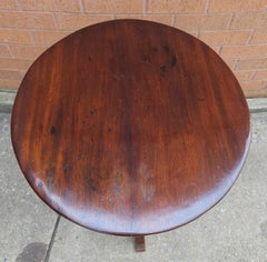 19th Century Mahogany Pedestal Tripod Candle Stand Side Table