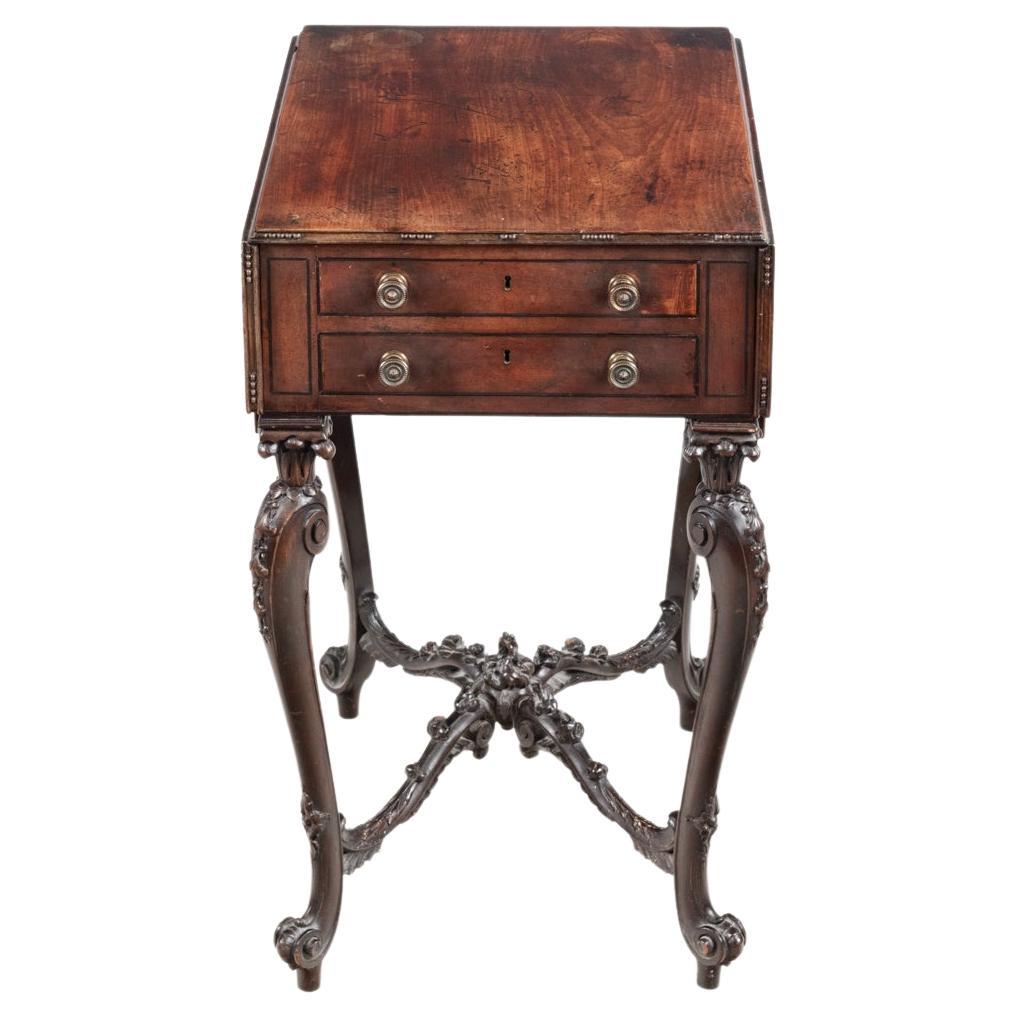 19th Century Mahogany Pembroke Table With Chippendale-Style Legs For Sale