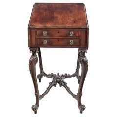 Antique 19th Century Mahogany Pembroke Table With Chippendale-Style Legs