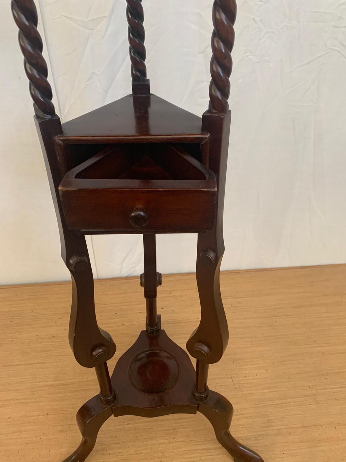 19th Century Mahogany Plant Stand with Drawers In Good Condition For Sale In Montelabbate, PU