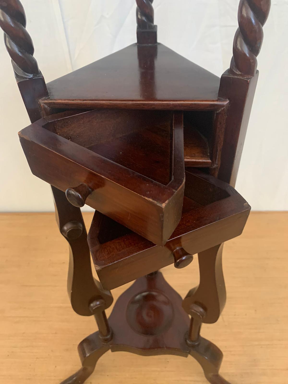 Early 20th Century 19th Century Mahogany Plant Stand with Drawers For Sale