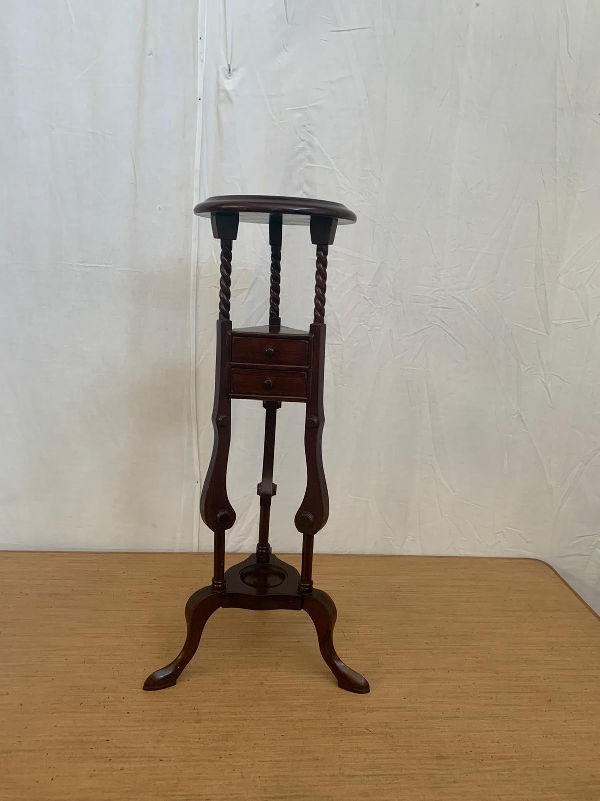 19th Century Mahogany Plant Stand with Drawers For Sale 1