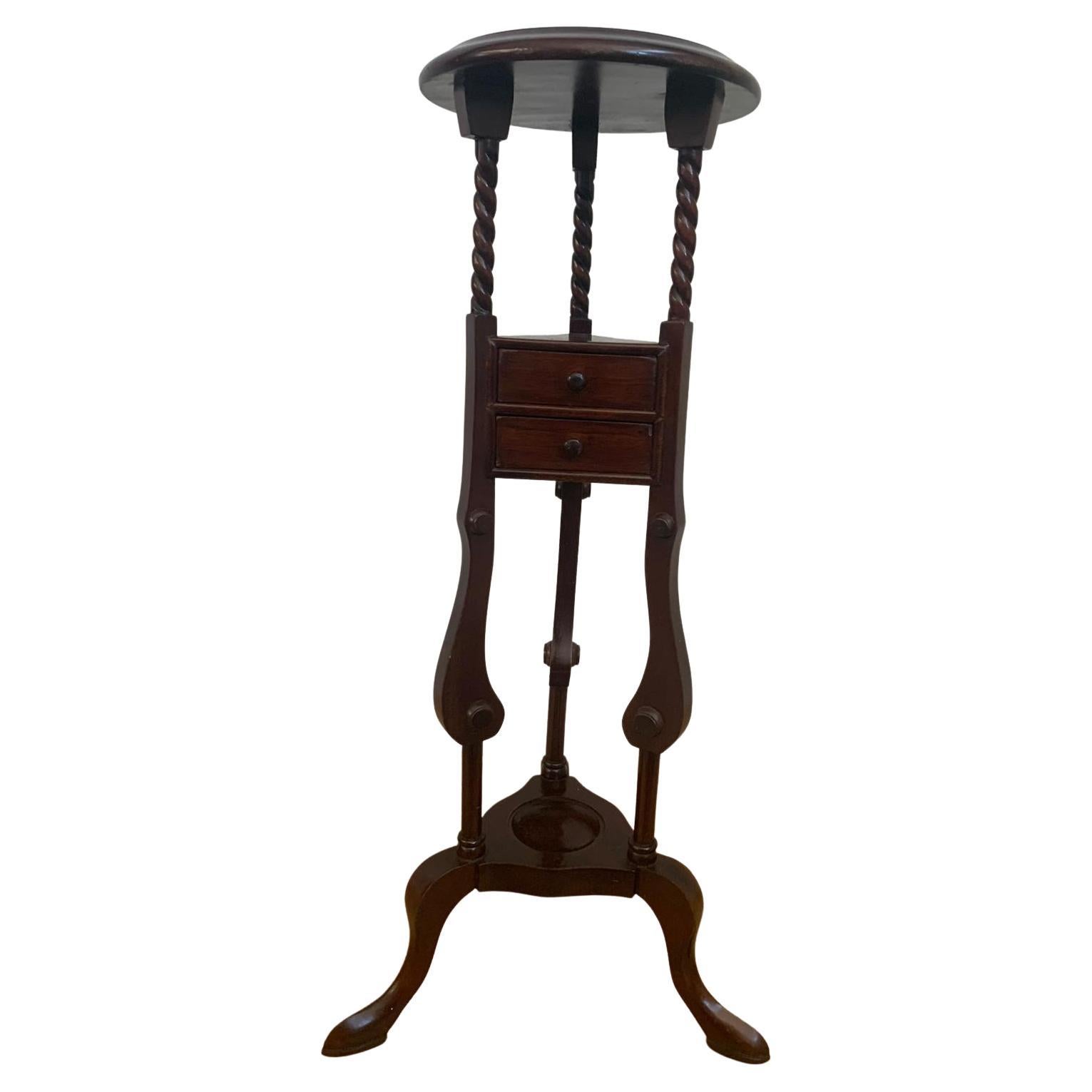 19th Century Mahogany Plant Stand with Drawers For Sale