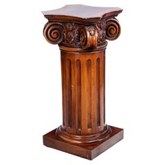 Early 20th Century Mahogany Plinth in the Form of a Classical-Style Column