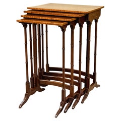 Antique 19th Century Mahogany Quartetto Nest Of Coffee Tables