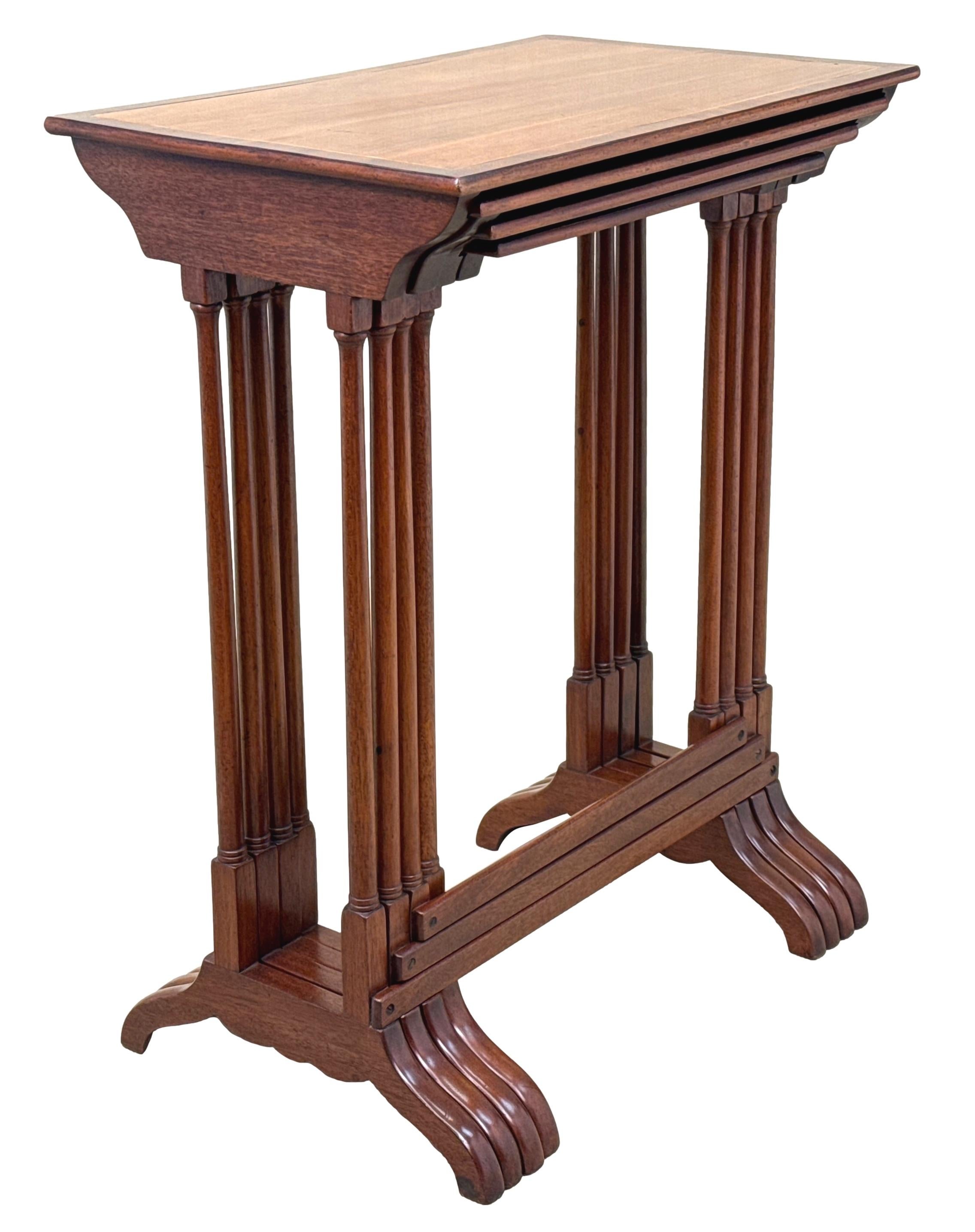 19th Century Mahogany Quartetto Nest Of Four Coffee Tables For Sale 5