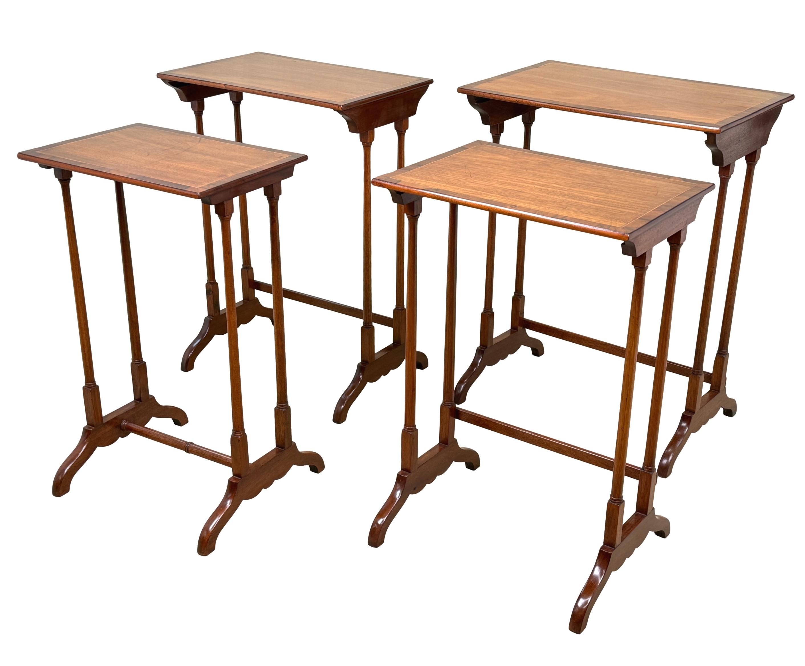 19th Century Mahogany Quartetto Nest Of Four Coffee Tables For Sale 7
