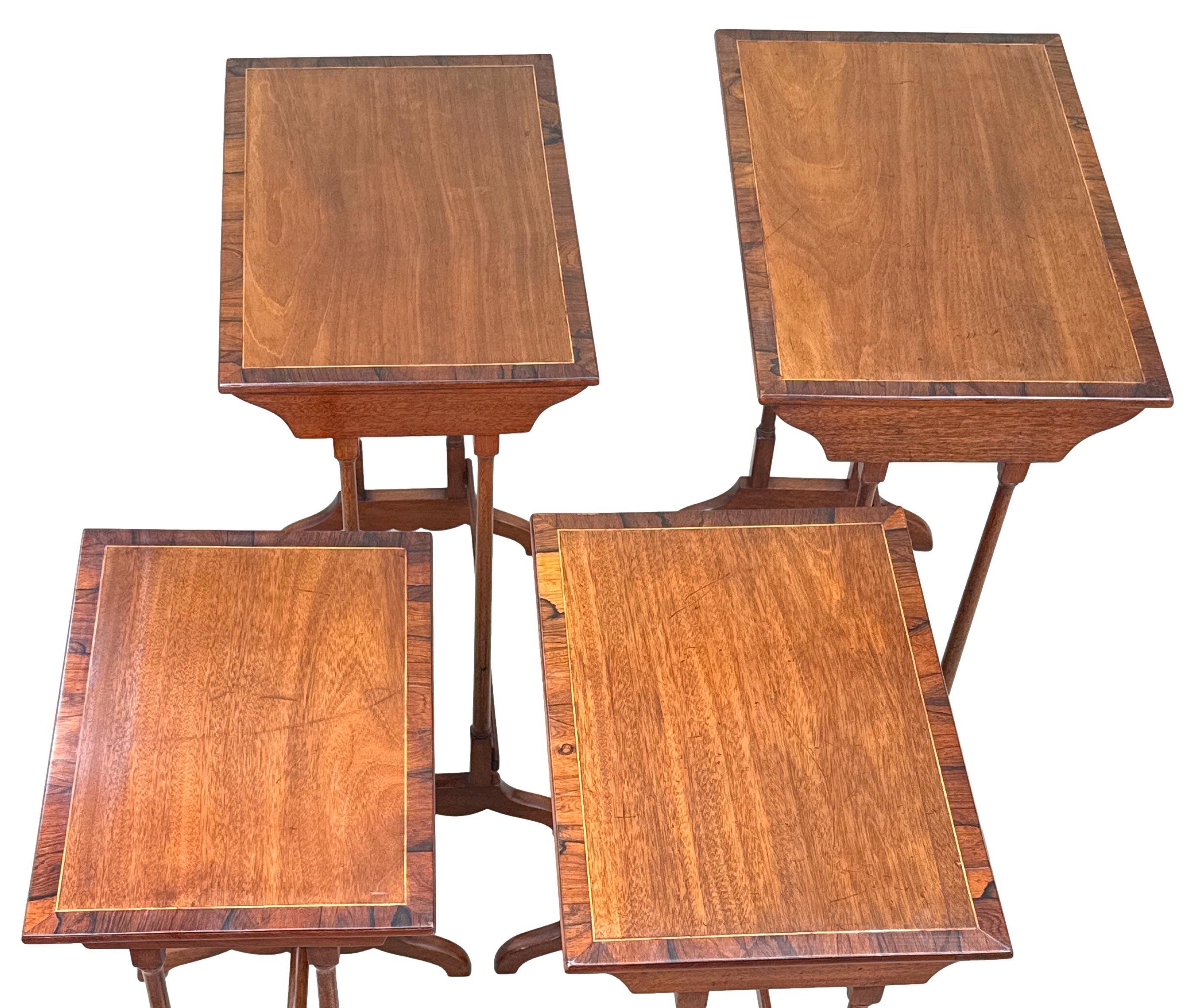 19th Century Mahogany Quartetto Nest Of Four Coffee Tables For Sale 8
