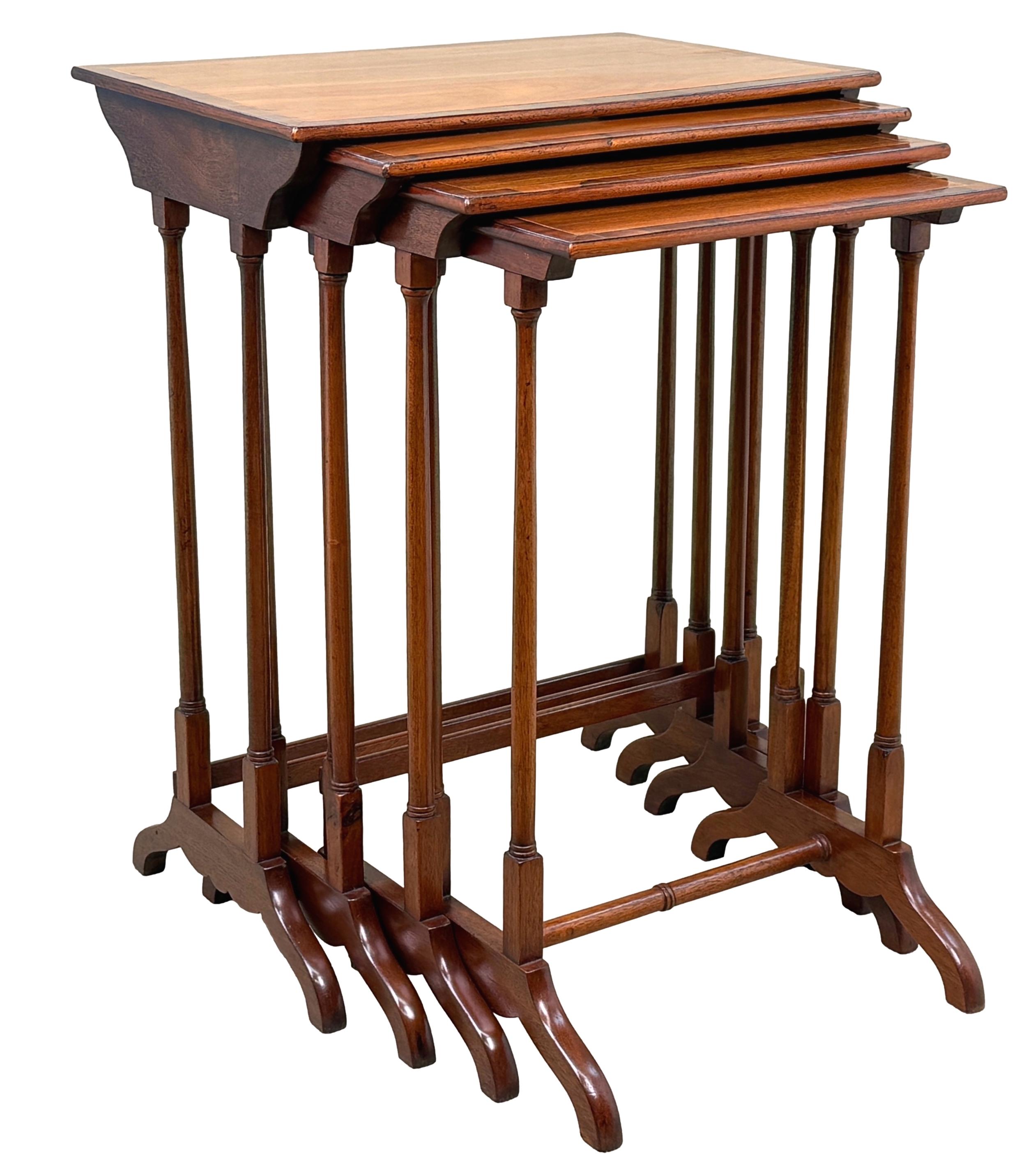 19th Century Mahogany Quartetto Nest Of Four Coffee Tables For Sale 9