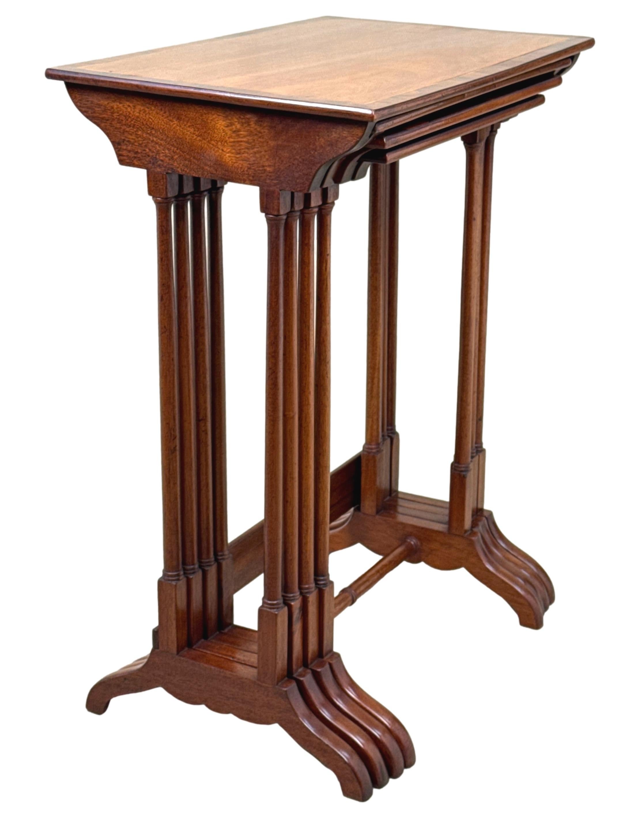 19th Century Mahogany Quartetto Nest Of Four Coffee Tables For Sale 10