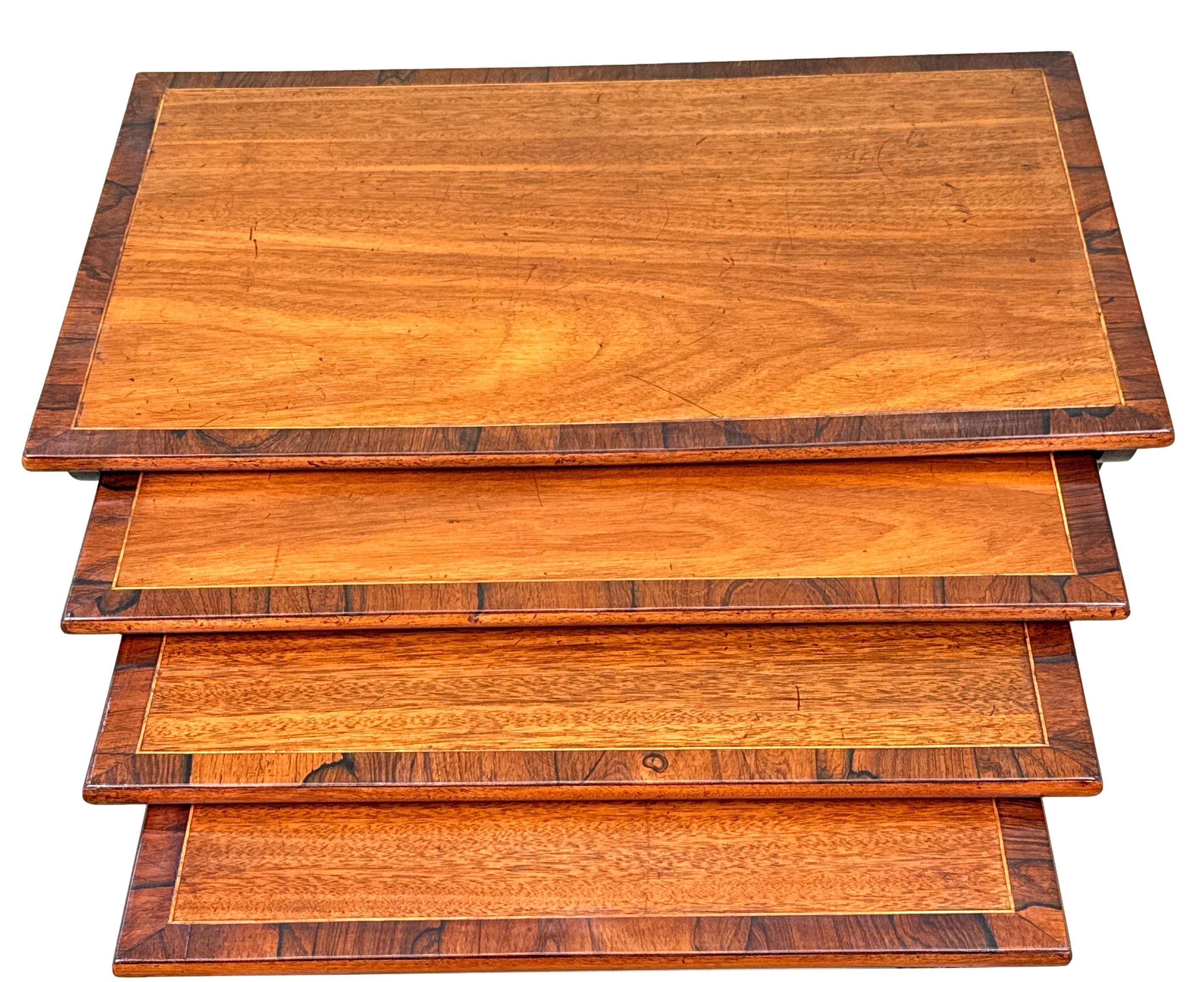 Georgian 19th Century Mahogany Quartetto Nest Of Four Coffee Tables For Sale