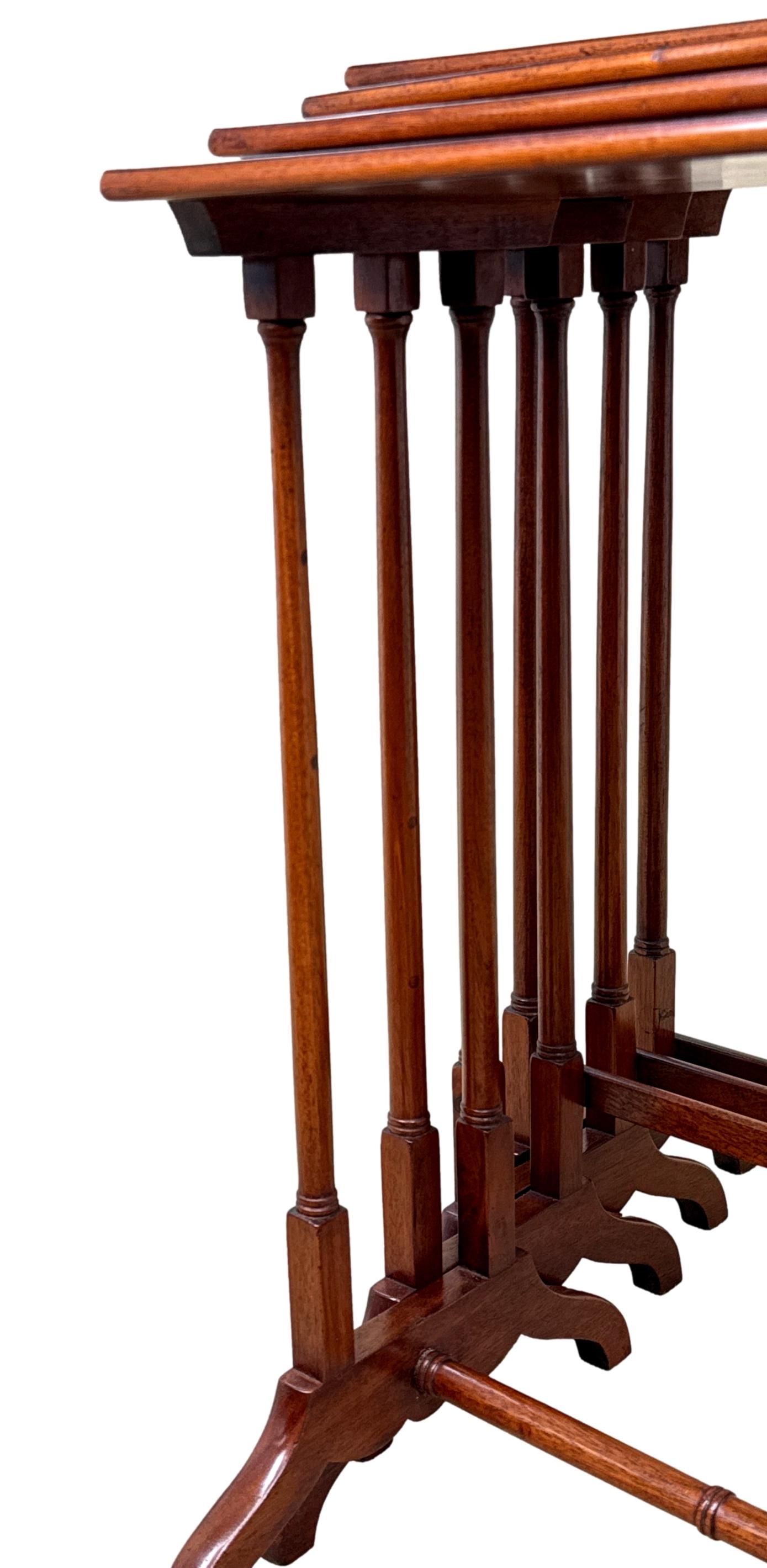 19th Century Mahogany Quartetto Nest Of Four Coffee Tables For Sale 4