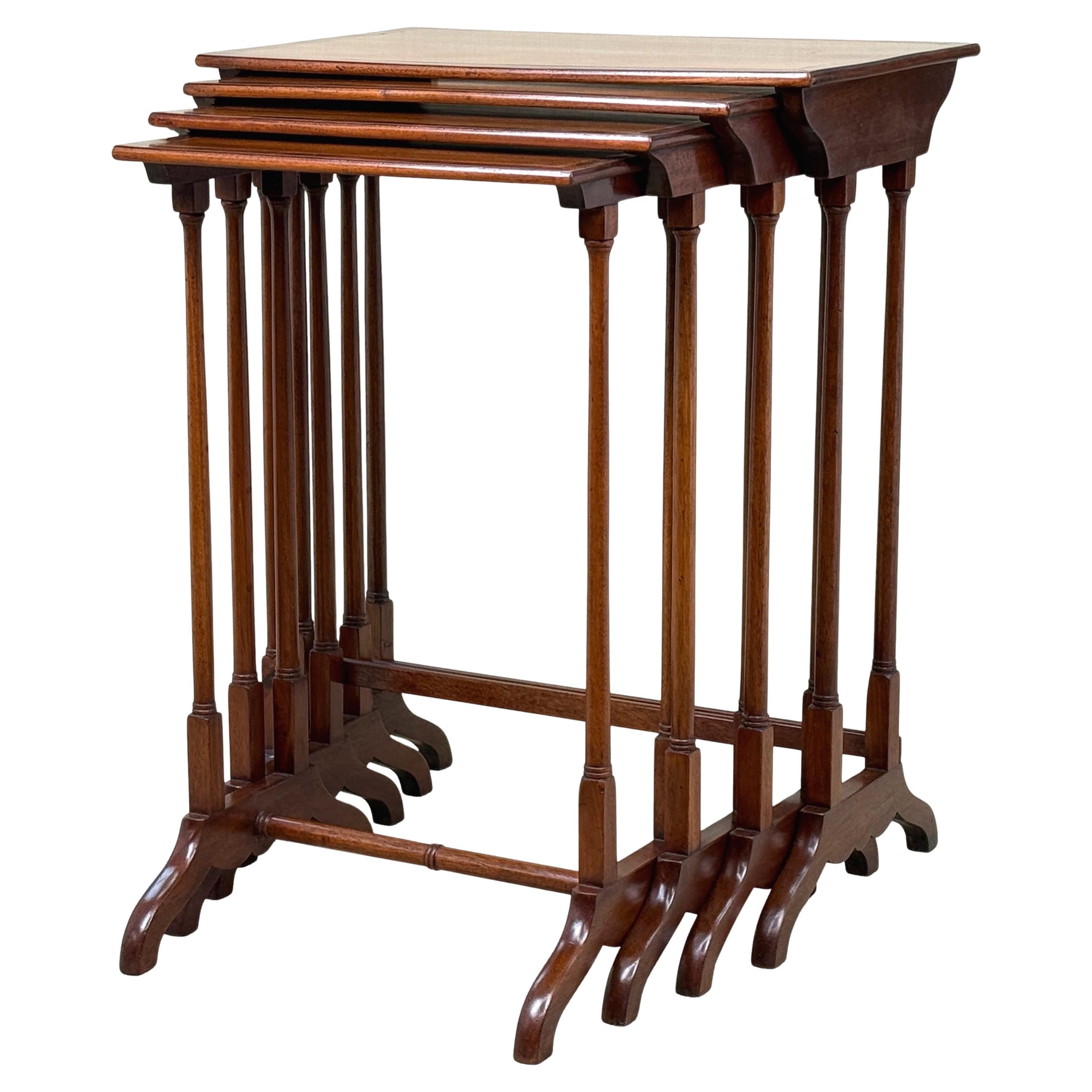 19th Century Mahogany Quartetto Nest Of Four Coffee Tables For Sale