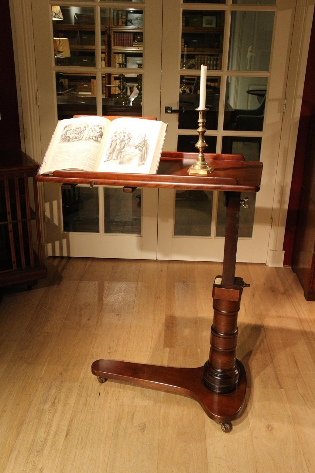 19th Century Mahogany Reading Table / Bed Stand 5