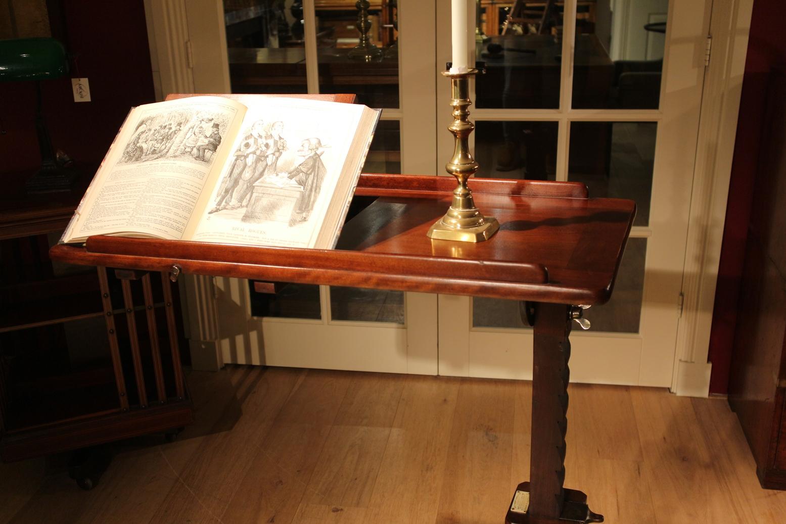 19th Century Mahogany Reading Table / Bed Stand 6