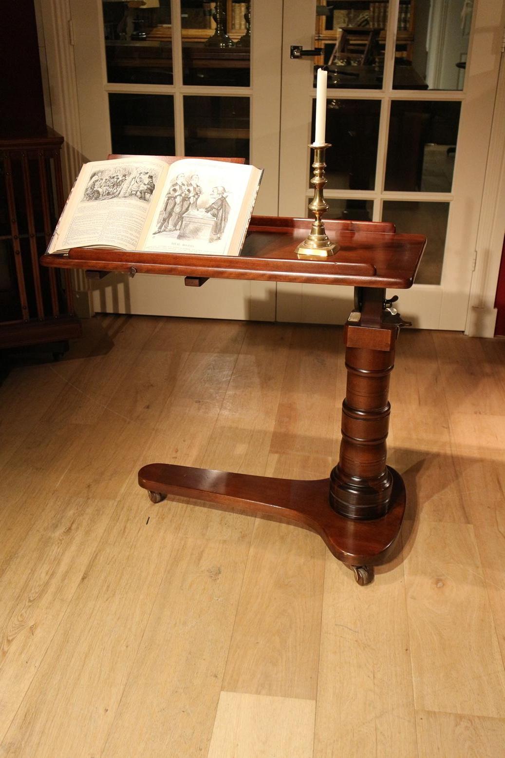 19th Century Mahogany Reading Table / Bed Stand 7