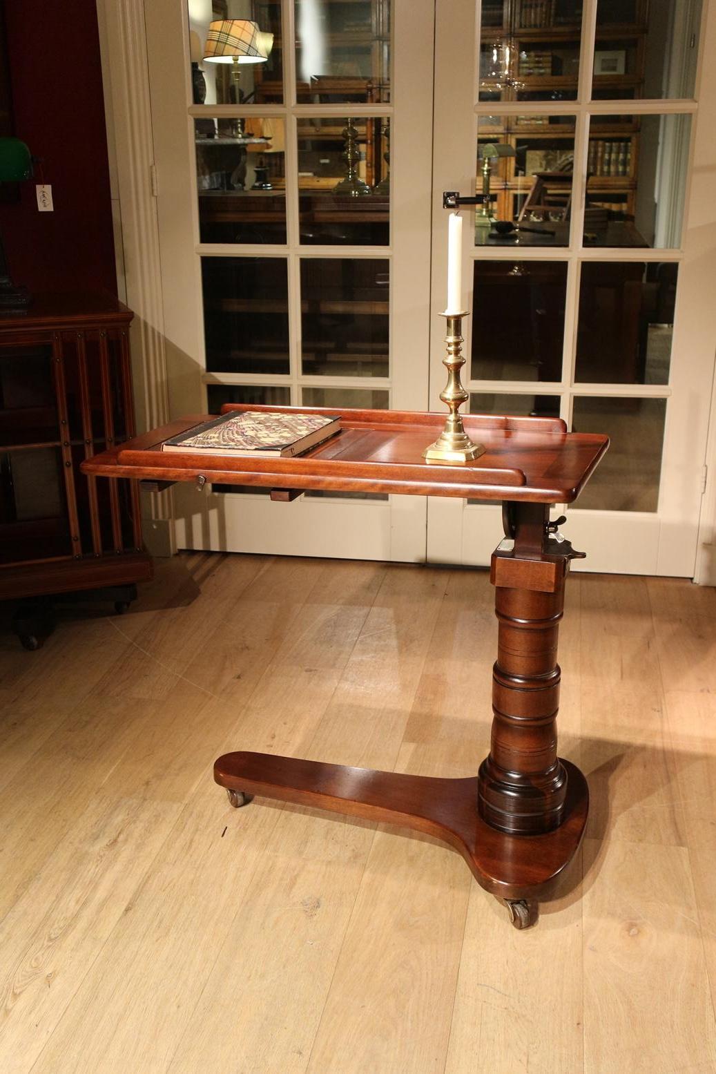 19th Century Mahogany Reading Table / Bed Stand 10
