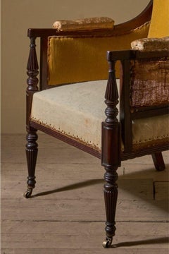 19th Century mahogany reeded library chair