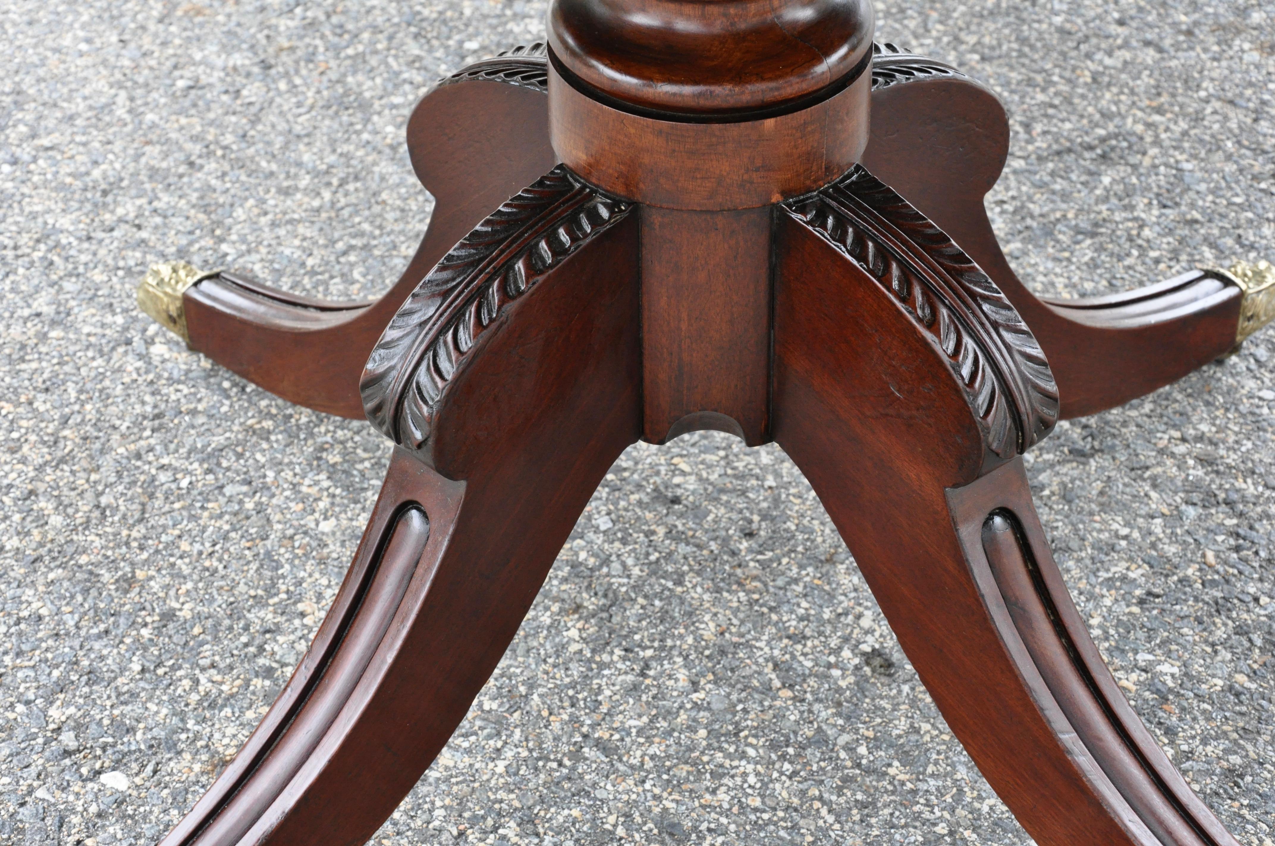 19th Century Mahogany Regency Style Two Pedestal Dining Table 1