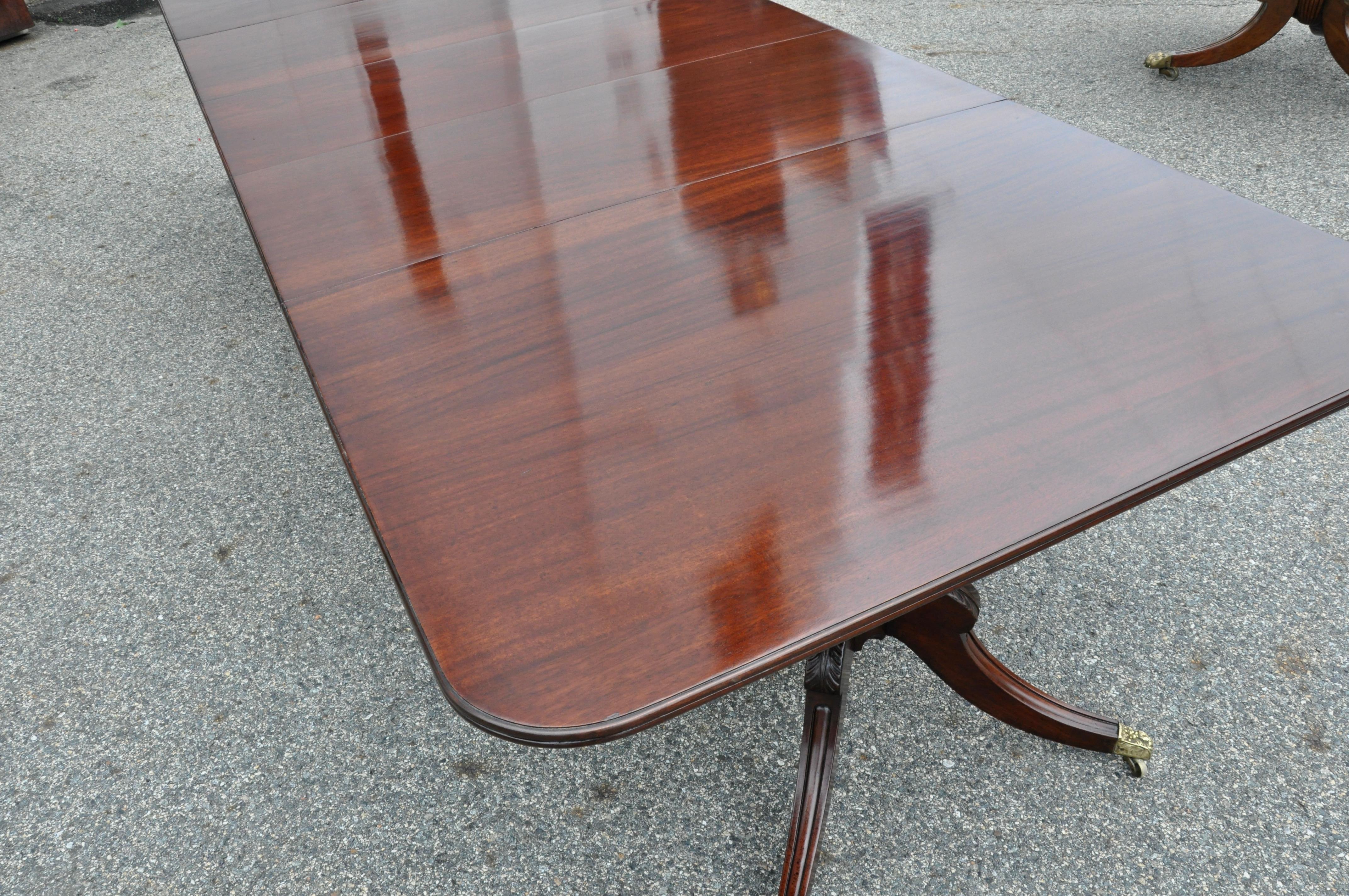 19th Century Mahogany Regency Style Two Pedestal Dining Table 2